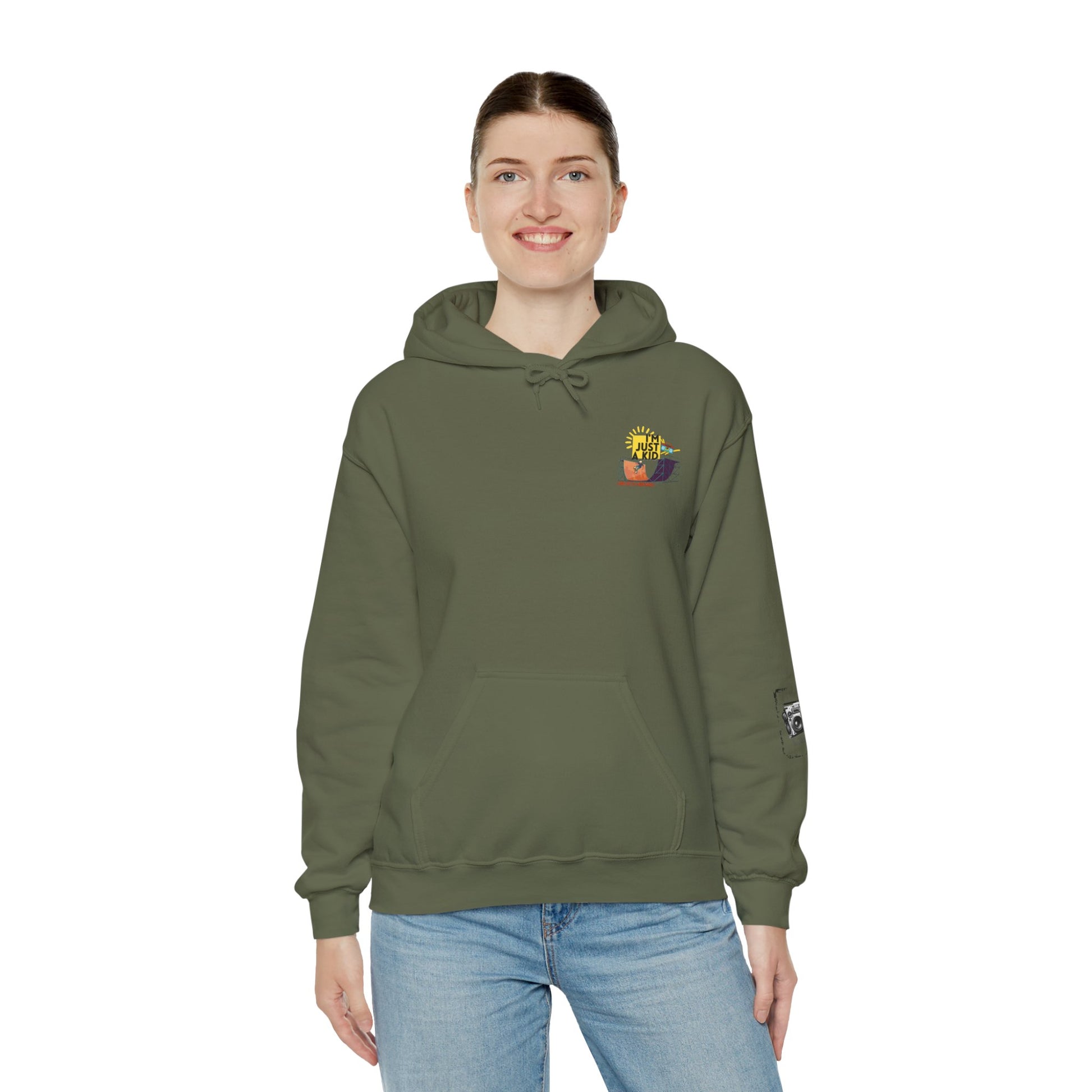 "I’m Just a Kid" Oversized Pop Punk Hoodie - Unisex Heavy Blend™ | Fun Graphic Sweatshirt, Youth Streetwear, Gifts for Boys & Girls, Birthday, Everyday Wear - Mixtape Hearts
