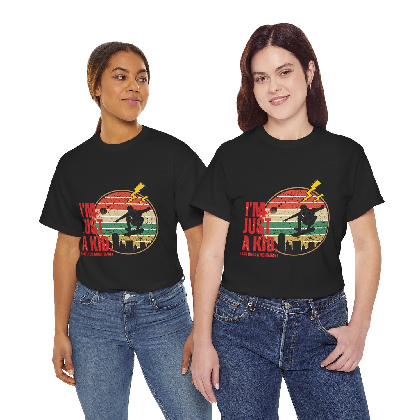 I’m Just a Kid T-Shirt – 2000s Pop Punk Graphic Tee Inspired by Simple Plan, Unisex Cotton T-Shirt, Gift for Young Explorers, Playful Design for All Ages - Mixtape Hearts