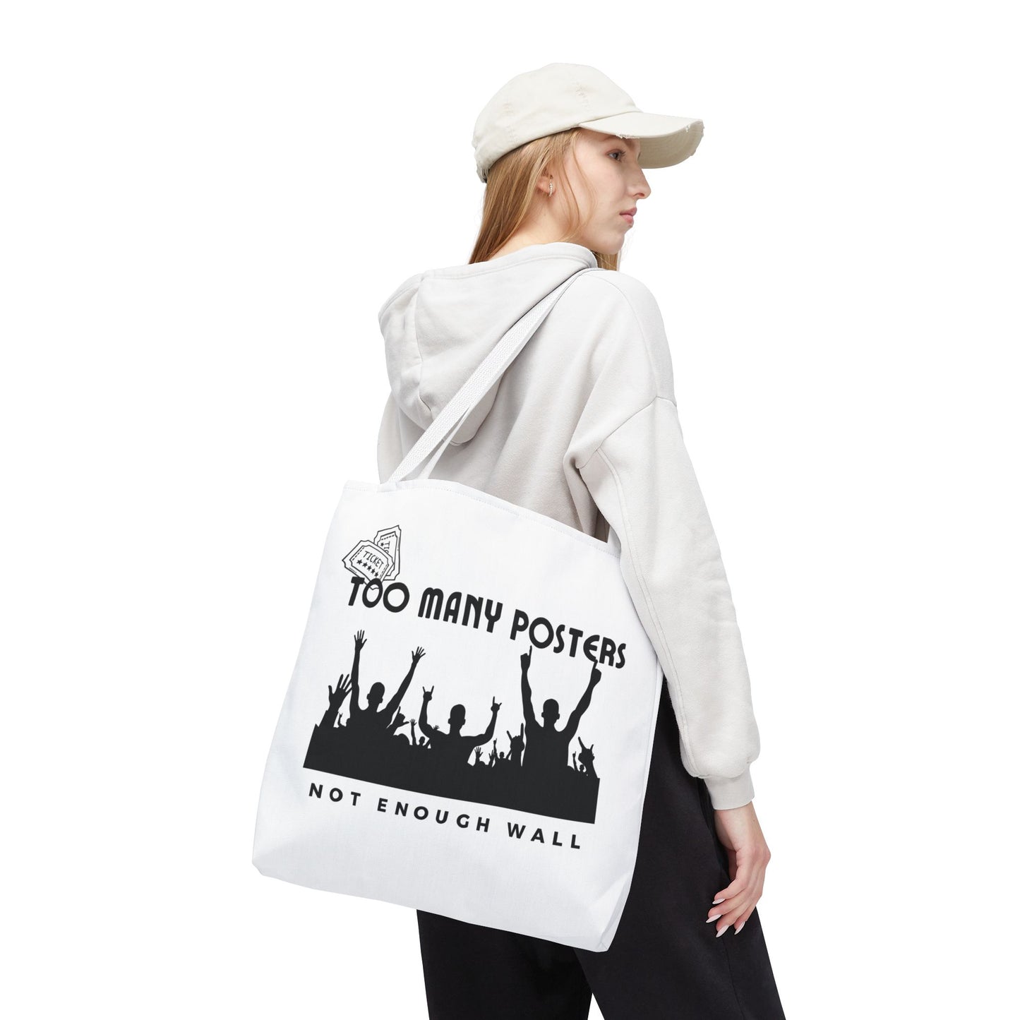Too Many Posters, Not Enough Wall – Fangirl Era Tote Bag - AOP, Fun and Stylish, Perfect for Music Lovers, Gift for Friends, Everyday Use, Beach Bag, Eco-Friendly - Mixtape Hearts