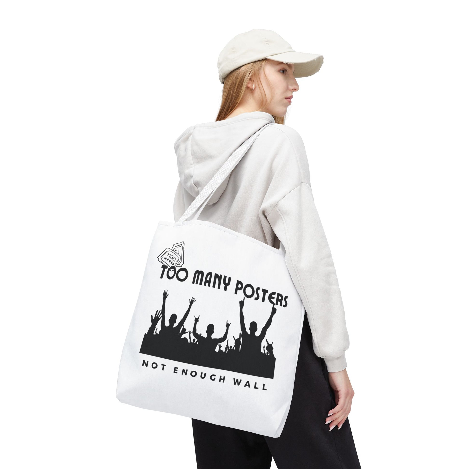 Too Many Posters, Not Enough Wall – Fangirl Era Tote Bag - AOP, Fun and Stylish, Perfect for Music Lovers, Gift for Friends, Everyday Use, Beach Bag, Eco-Friendly - Mixtape Hearts