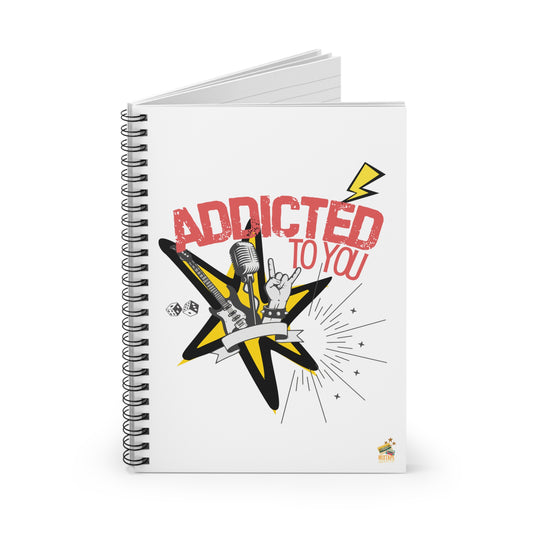 "Addicted to You" – Heartfelt Chaos Journal - Rock Music Journal, Gift for Musicians, School Supplies, Personalized Stationery, Music Lover's Diary - Mixtape Hearts