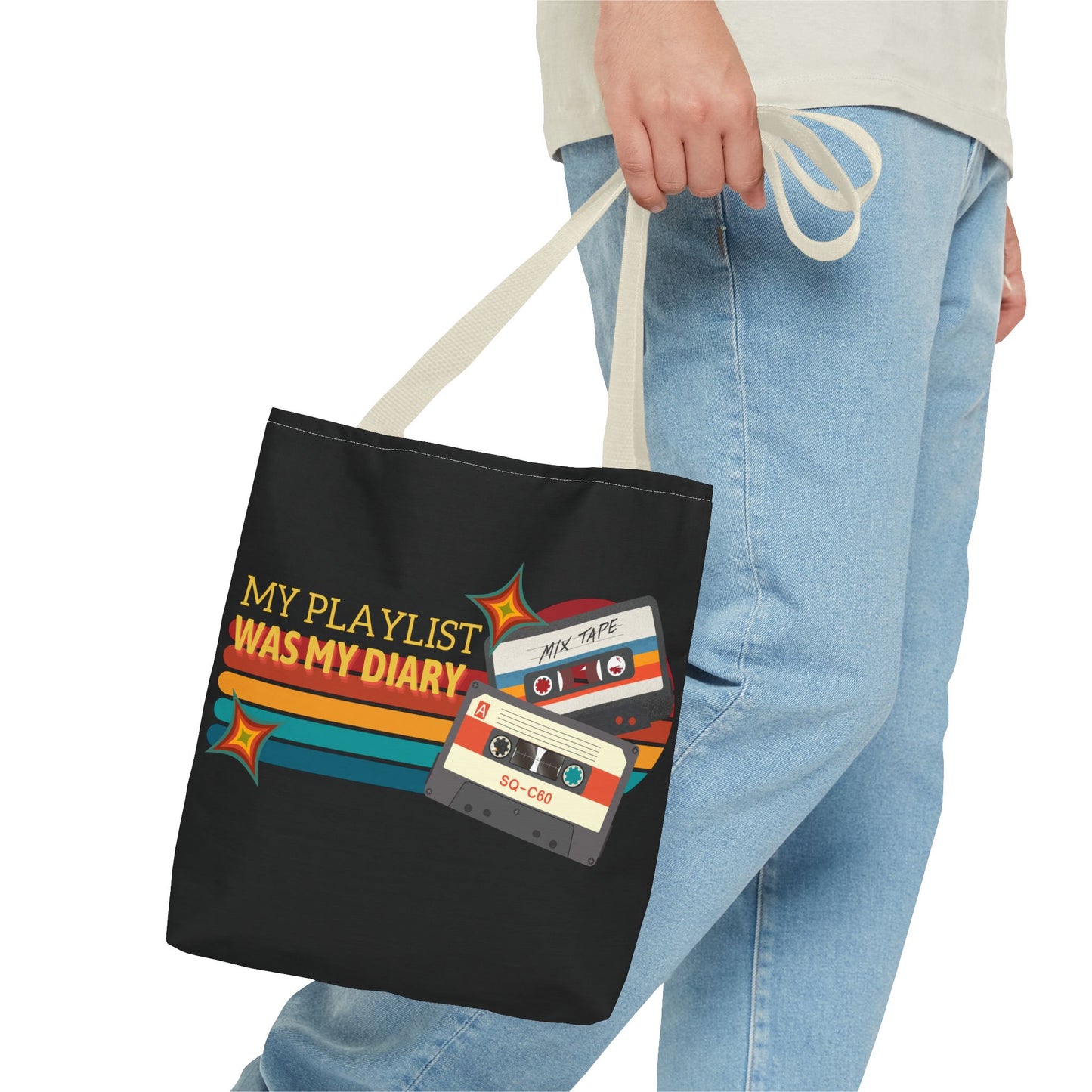 My Playlist Was My Diary – Emotional Era Tote Bag– Retro Music Tote – Pop Music Tote Bag – Nostalgic Music Tote