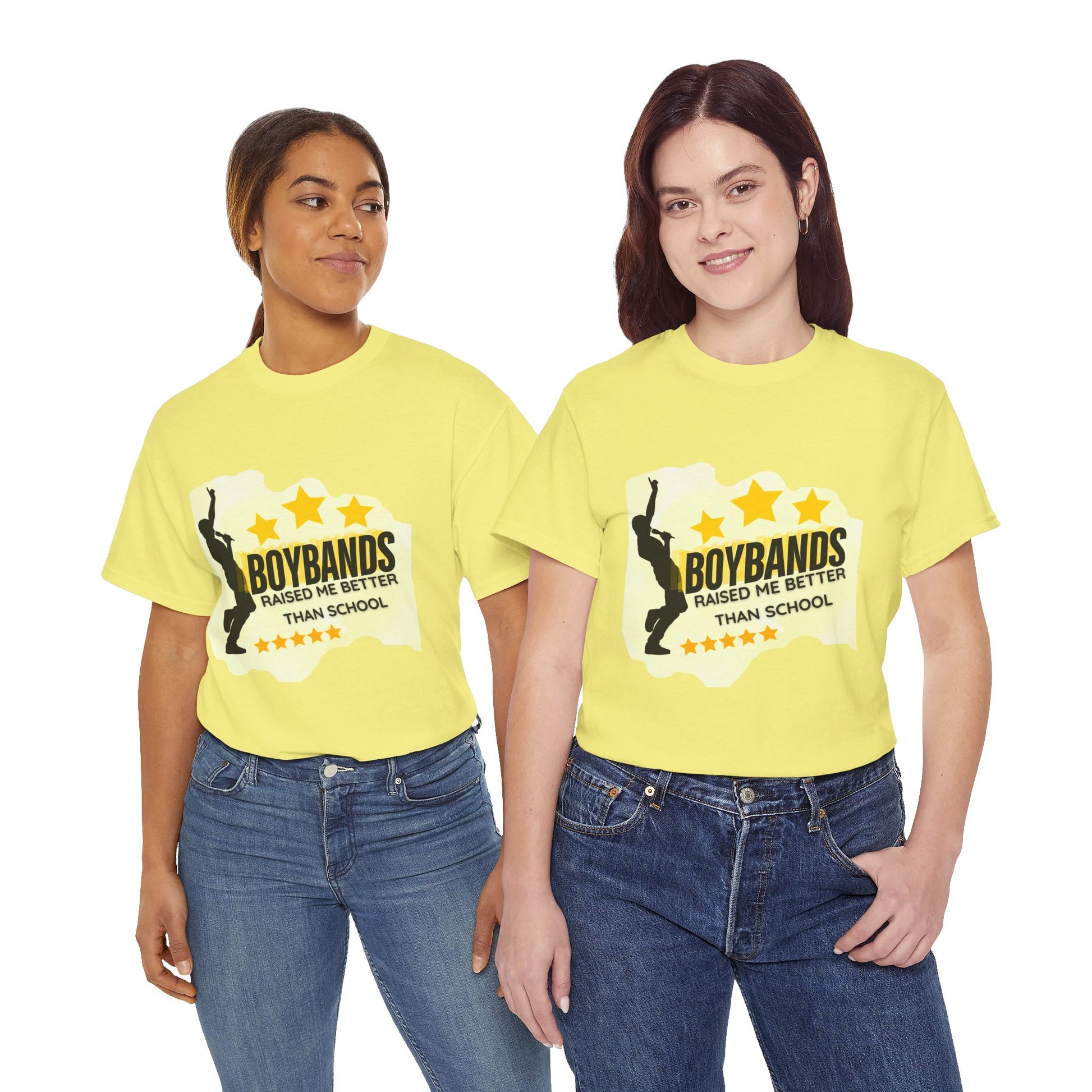 Boybands Raised Me Better Than School – Retro Fan Tee – Retro Pop Music Tee, Casual Tee, Graphic T-Shirt, Gift for Fans, Summer Wear, Everyday Comfort - Mixtape Hearts