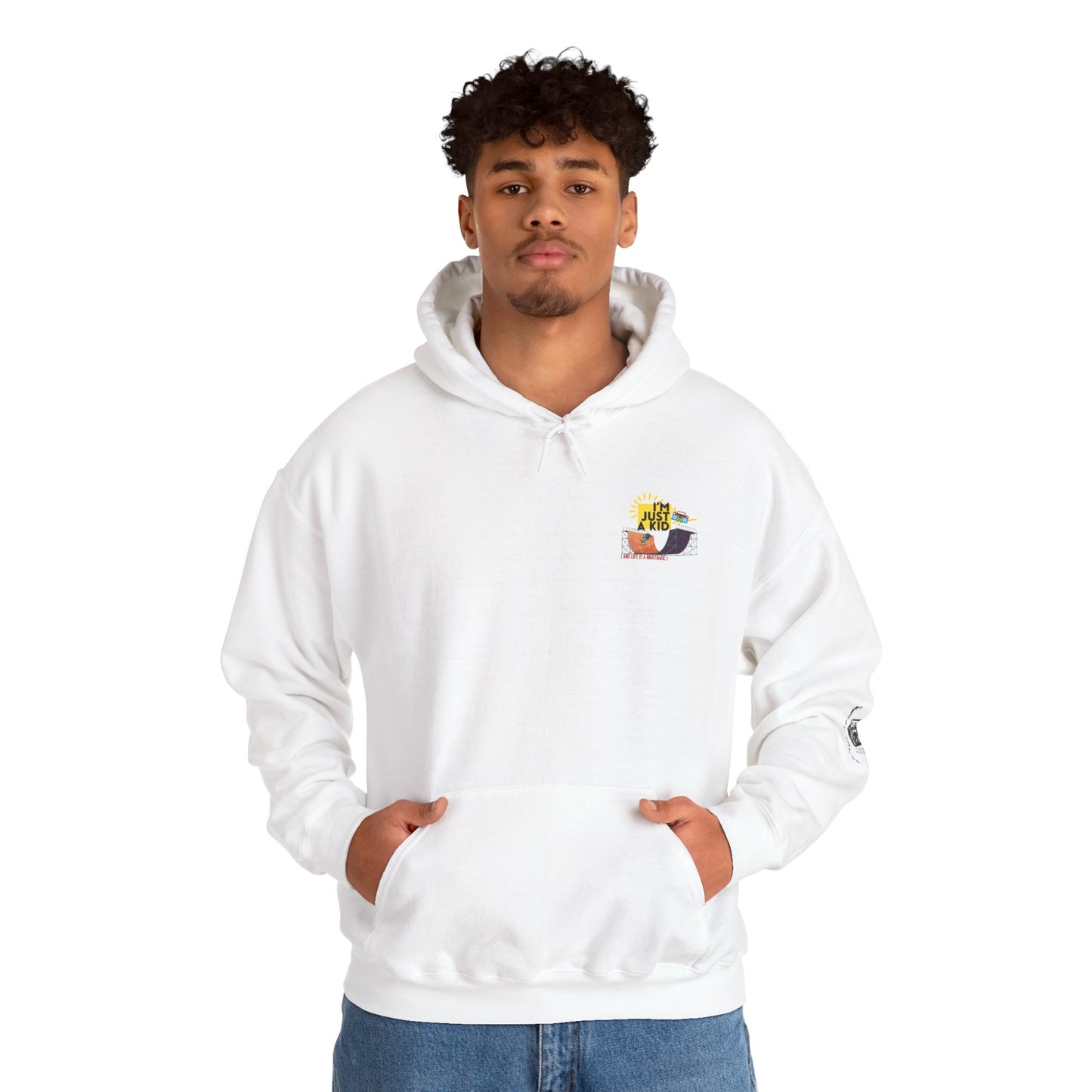 "I’m Just a Kid" Oversized Pop Punk Hoodie - Unisex Heavy Blend™ | Fun Graphic Sweatshirt, Youth Streetwear, Gifts for Boys & Girls, Birthday, Everyday Wear - Mixtape Hearts