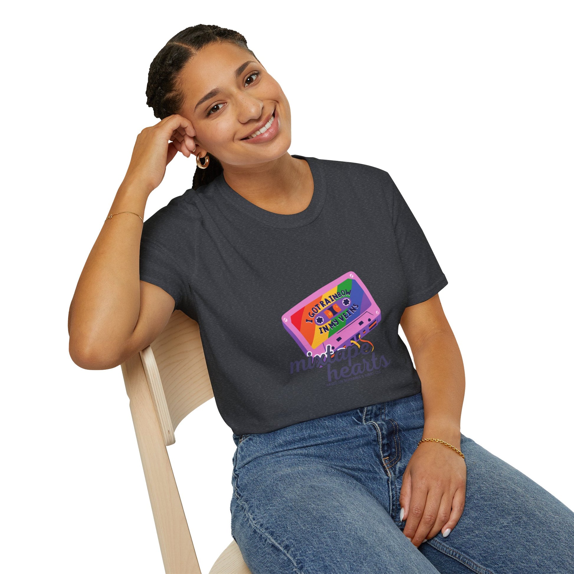 Raised on Boybands & Burnt CDs – Unisex T-Shirt– 90s Nostalgia Unisex Tee| Gift for Walkman Fans, Vintage Style Tee, Casual Wear, Concert Outfit, Unisex Apparel - Mixtape Hearts