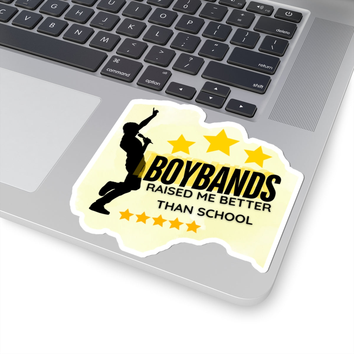 Boybands Raised Me Better Than School – Vinyl Kiss-Cut Sticker, Cute Stickers for Music Lovers, Sticker for Laptops, Fun Gifts for Fans, Customizable Decor - Mixtape Hearts