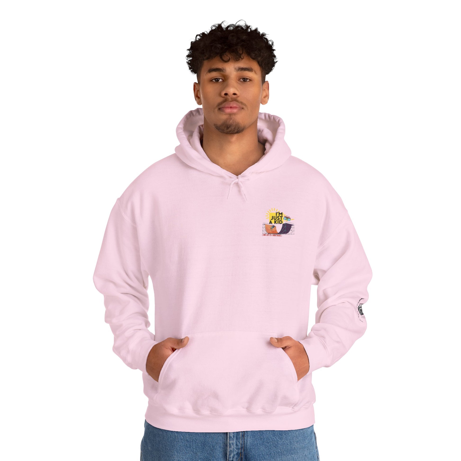 "I’m Just a Kid" Oversized Pop Punk Hoodie - Unisex Heavy Blend™ | Fun Graphic Sweatshirt, Youth Streetwear, Gifts for Boys & Girls, Birthday, Everyday Wear - Mixtape Hearts