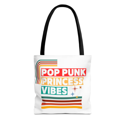 Pop Punk Princess Vibes – Loud & Cute Tote Bag– Emotional Era Tote Bag - AOP, Fun and Stylish, Perfect for Music Lovers, Gift for Friends, Everyday Use, Beach Bag, Eco-Friendly - Mixtape Hearts