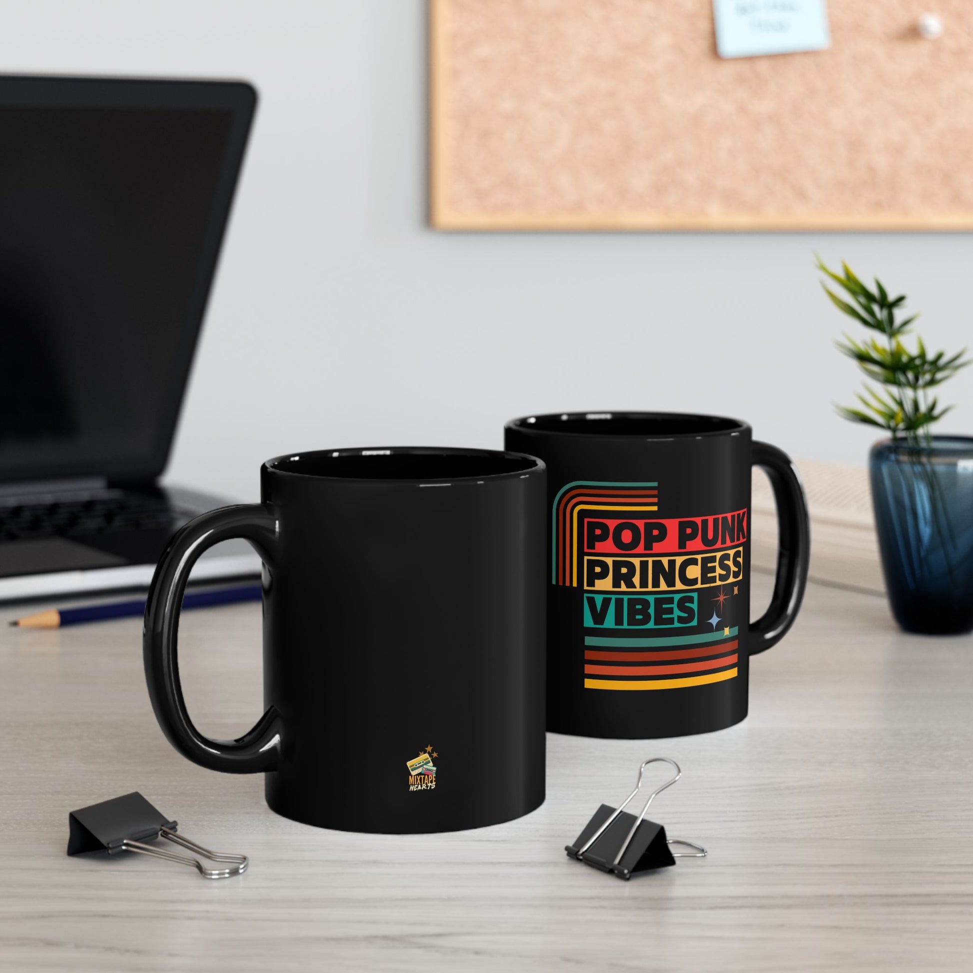 Pop Punk Princess Vibes – Y2K Scene Girl Mug– Retro Music Lover Mug- Perfect Gift for Music Lovers, Coffee Enthusiasts, Rock Music Fans, Birthday, Valentine's Day, Home Office Decor - Mixtape Hearts