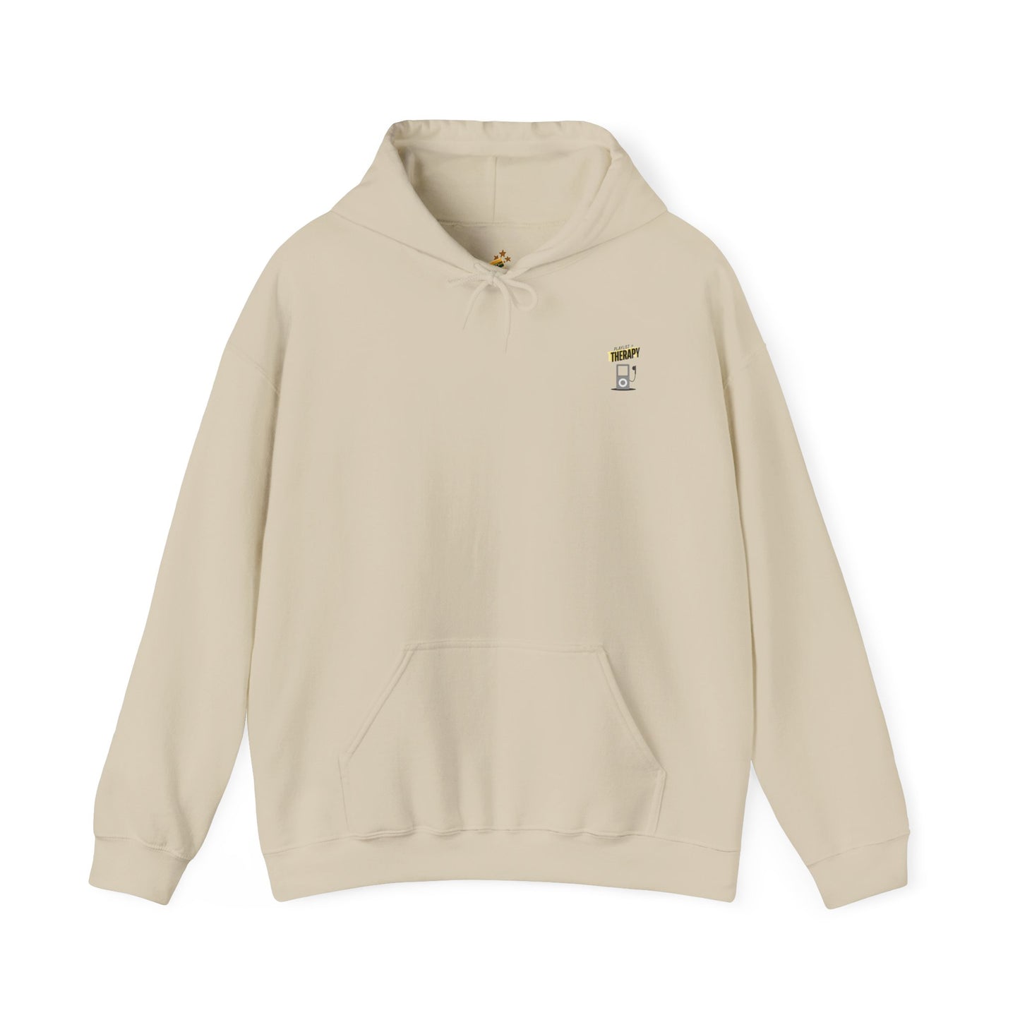 Playlist = Therapy – Cozy Hoodie – Cozy Throwback Hoodie – Cozy Retro Hoodie – Stylish Streetwear, Cozy Layering Piece, Unique Graphic Hoodie - Mixtape Hearts
