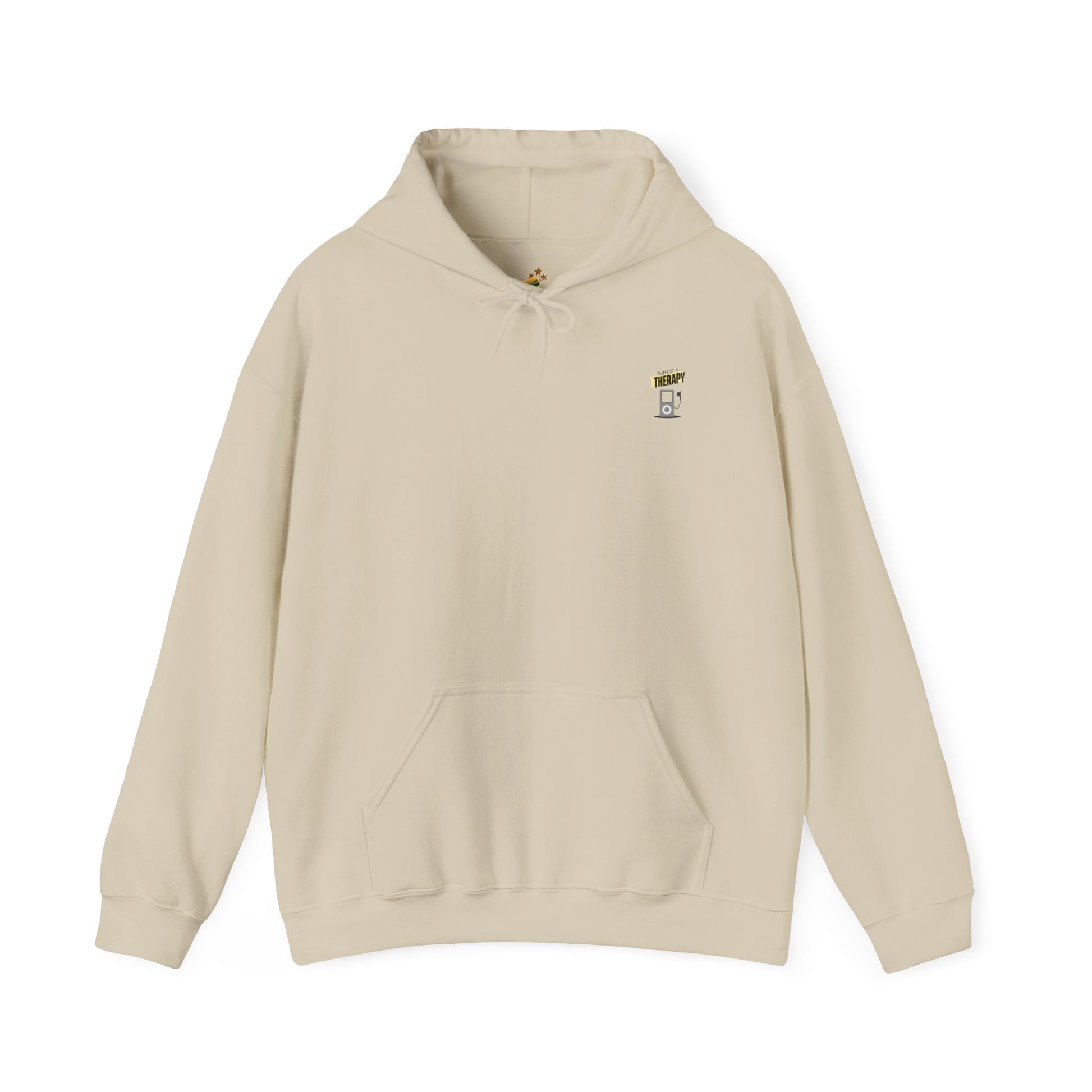 Playlist = Therapy – Cozy Hoodie – Cozy Throwback Hoodie – Cozy Retro Hoodie – Stylish Streetwear, Cozy Layering Piece, Unique Graphic Hoodie - Mixtape Hearts