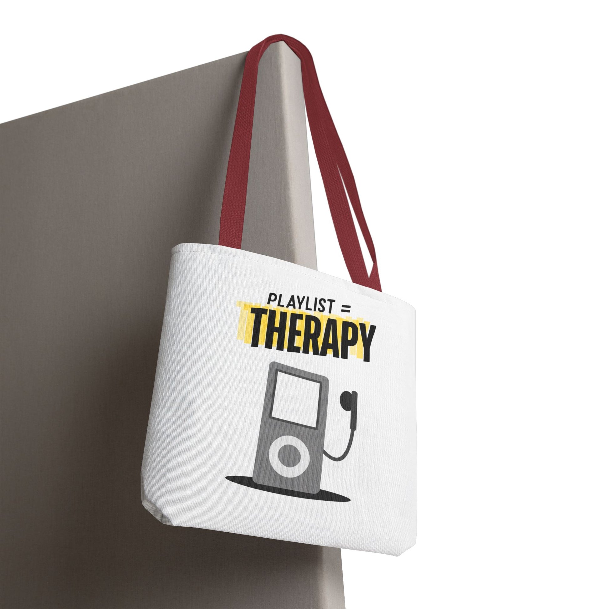 Playlist = Therapy Tote Bag – Nostalgic Music Tote, Cute Tote, Gift for Fangirls, Fan Merchandise, Artsy Bag, AOP Design - Mixtape Hearts