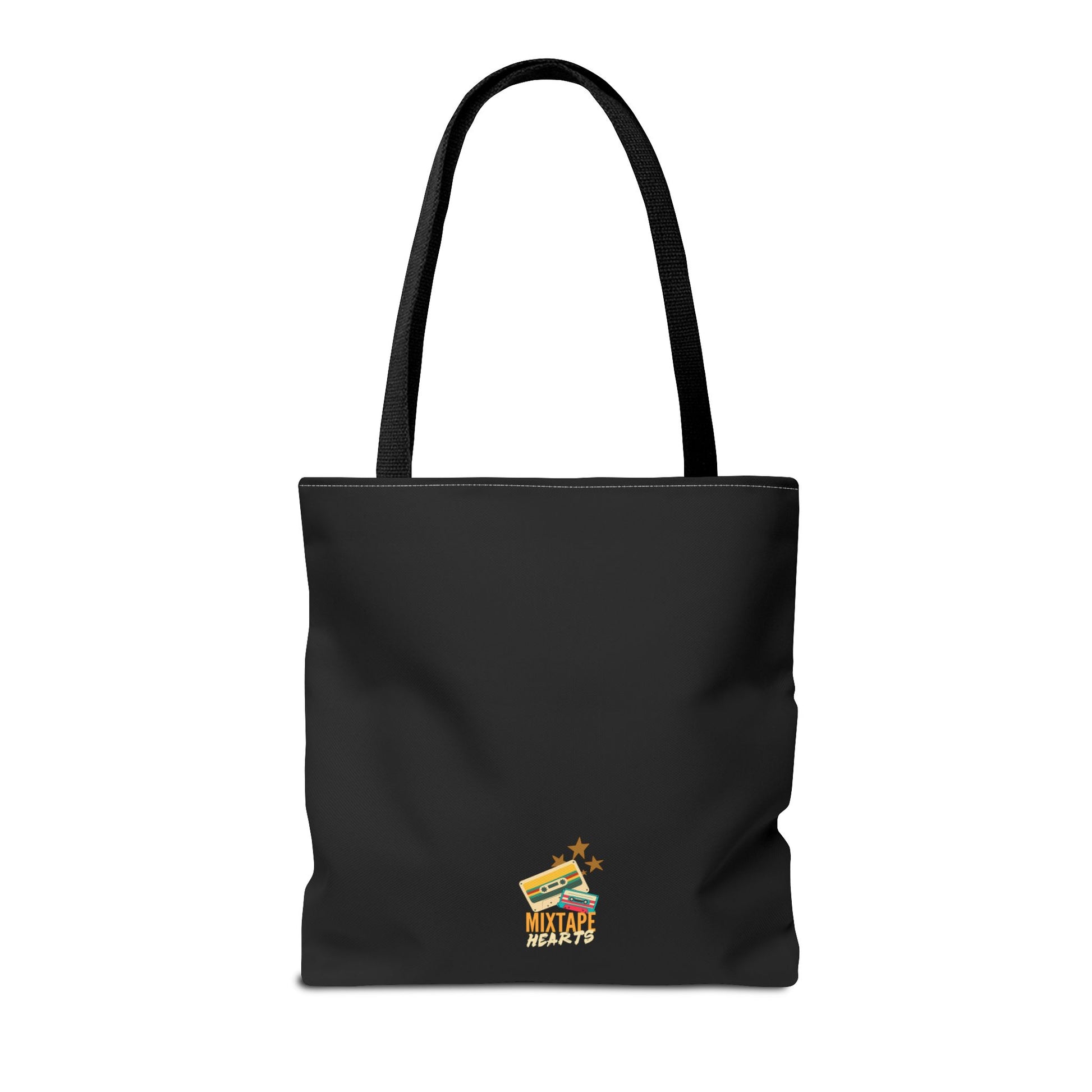 Raised on Boybands & Burnt CDs Tote Bag – Nostalgic Music Tote, Cute Tote, Gift for Fangirls, Fan Merchandise, Artsy Bag, AOP Design - Mixtape Hearts
