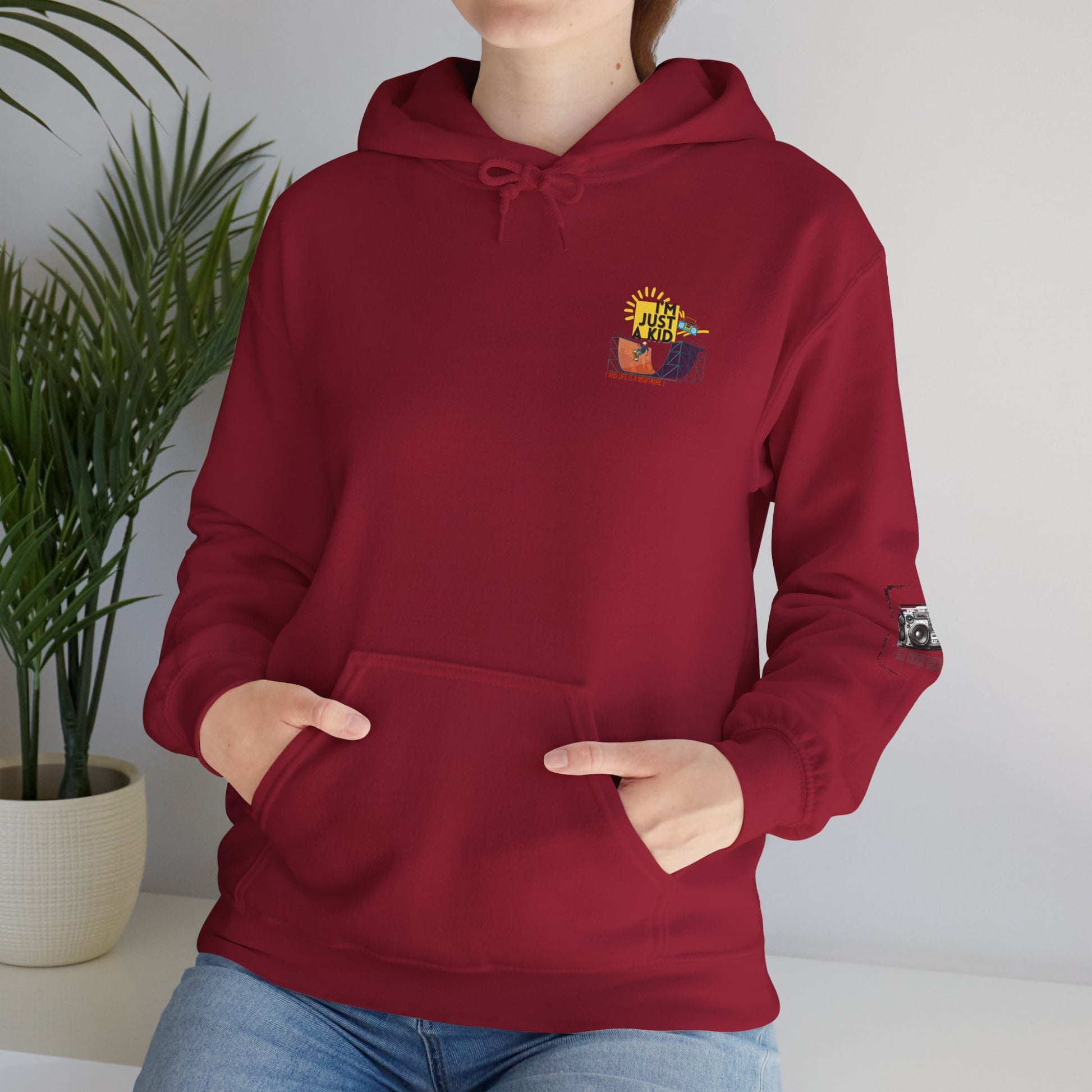 "I’m Just a Kid" Oversized Pop Punk Hoodie - Unisex Heavy Blend™ | Fun Graphic Sweatshirt, Youth Streetwear, Gifts for Boys & Girls, Birthday, Everyday Wear - Mixtape Hearts