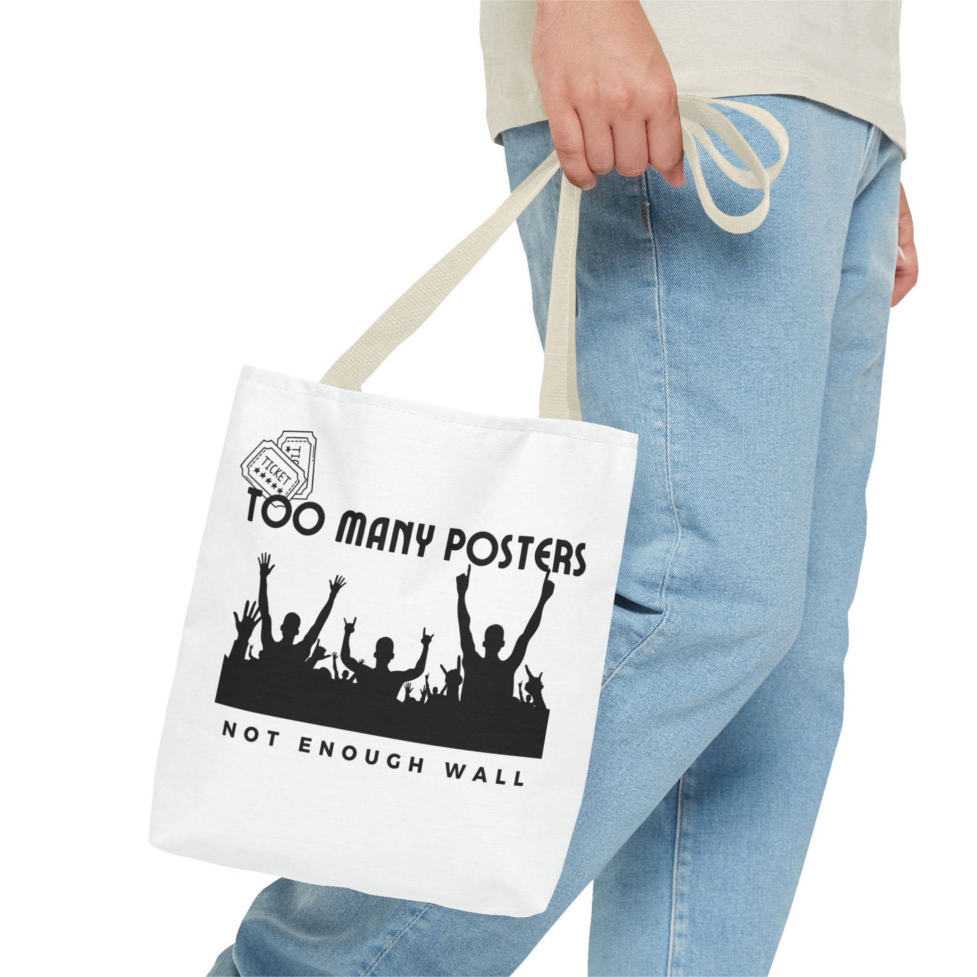 Too Many Posters, Not Enough Wall – Fangirl Era Tote Bag - AOP, Fun and Stylish, Perfect for Music Lovers, Gift for Friends, Everyday Use, Beach Bag, Eco-Friendly - Mixtape Hearts