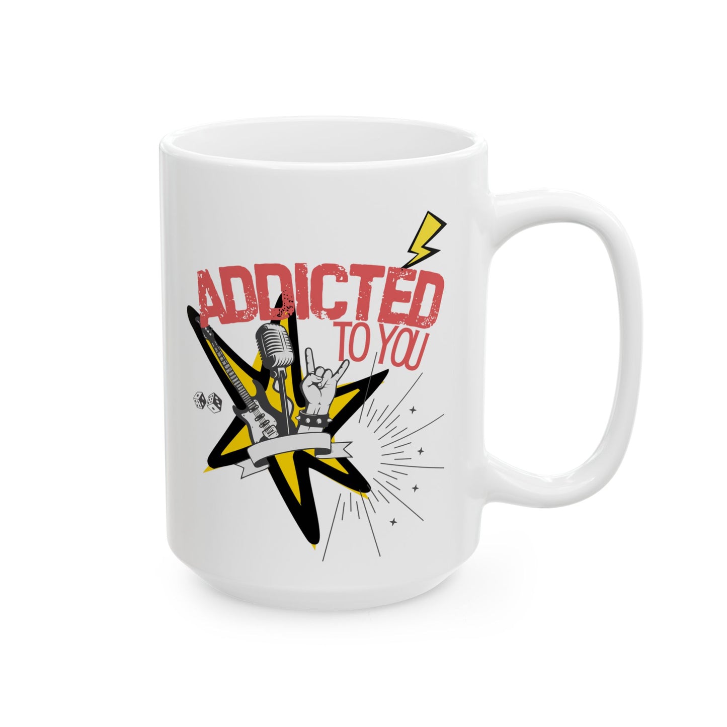 "Addicted to You" – Caffeine & Codependency Mug | Inspirational Coffee Cup, Gift for Home, Office, Birthday, Motivational Decor - Mixtape Hearts