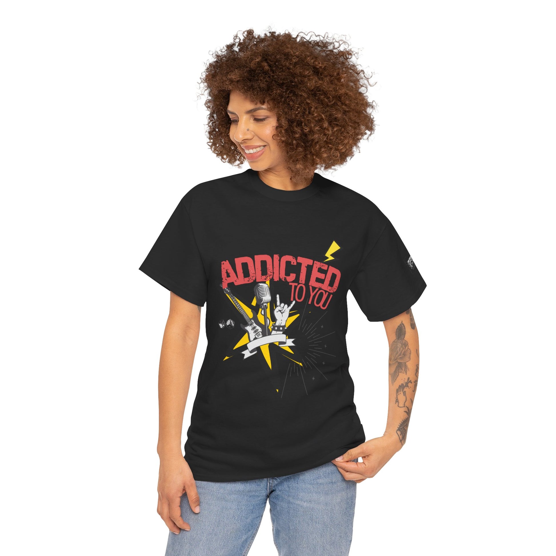 "Addicted to You" – Sad Songs & Soft Cotton Tee | Casual Graphic Tee, Gift for Music Lovers, Trendy Streetwear, Comfortable Everyday Wear, [...] - Mixtape Hearts