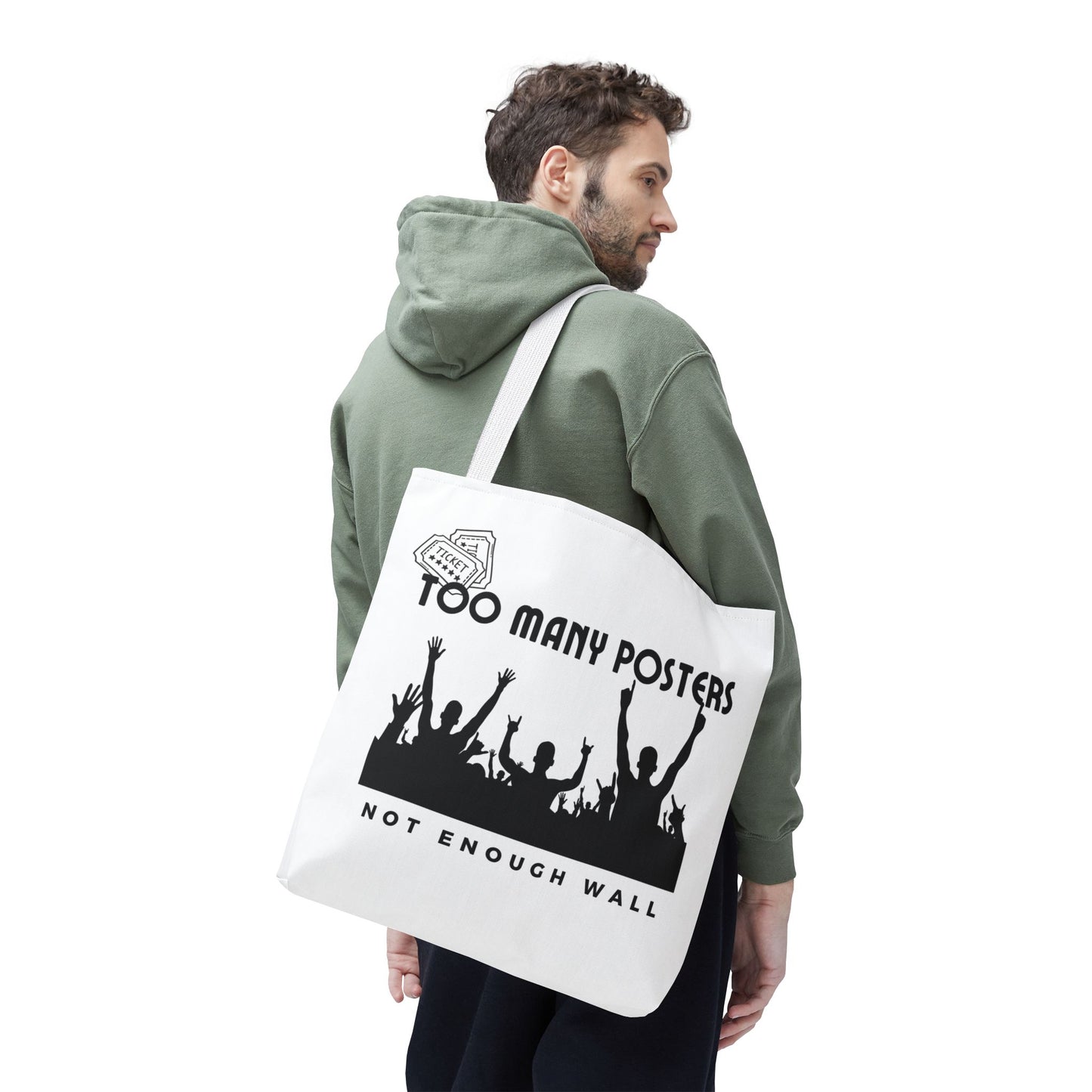Too Many Posters, Not Enough Wall – Fangirl Era Tote Bag - AOP, Fun and Stylish, Perfect for Music Lovers, Gift for Friends, Everyday Use, Beach Bag, Eco-Friendly - Mixtape Hearts