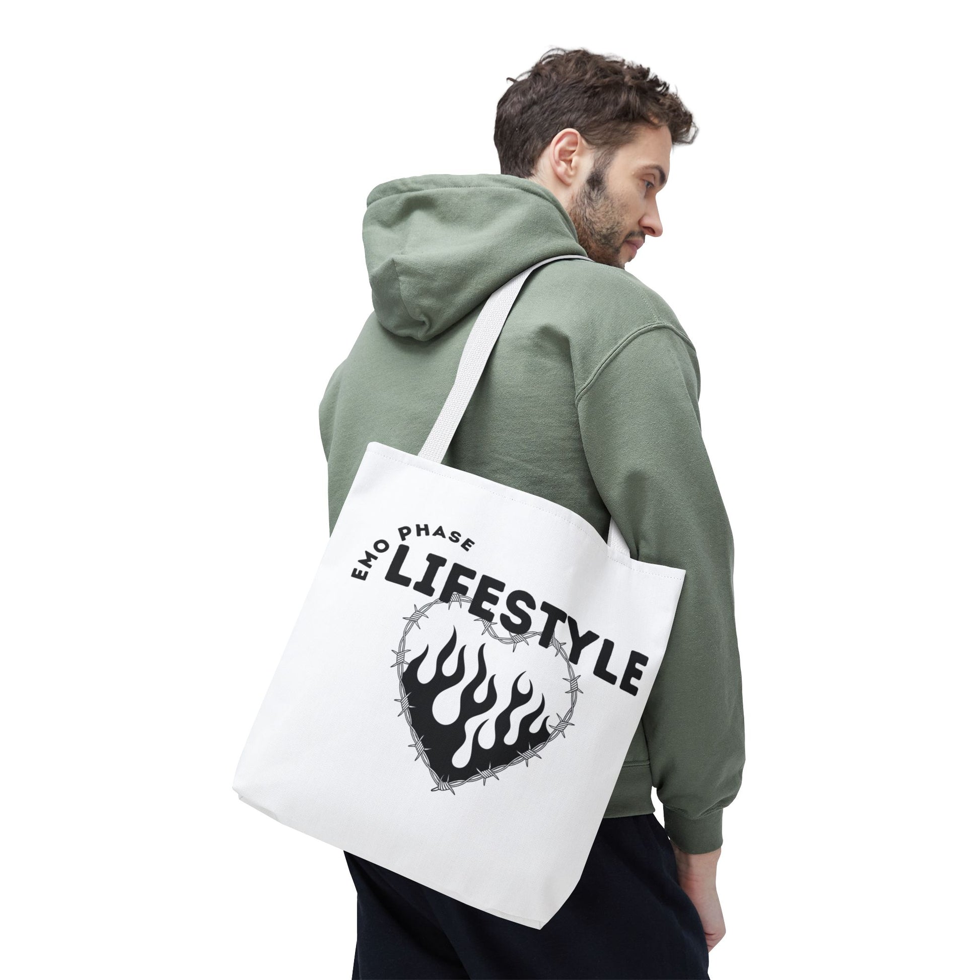 Emo Phase Lifestyle – Emotional Era Tote Bag - AOP, Fun and Stylish, Perfect for Music Lovers, Gift for Friends, Everyday Use, Beach Bag, Eco-Friendly - Mixtape Hearts