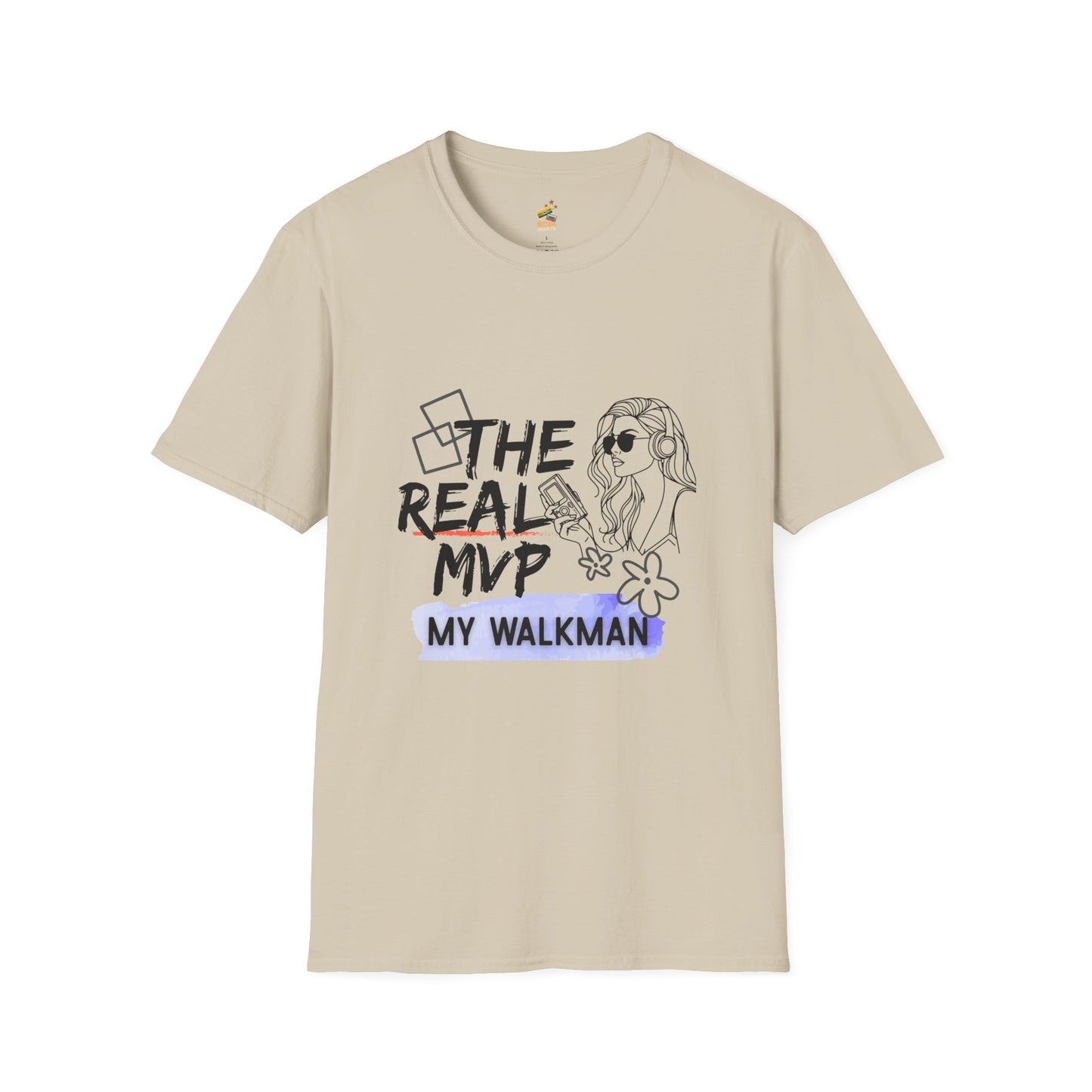 The Real MVP: My Walkman – 90s Nostalgia Unisex Tee| Gift for Walkman Fans, Vintage Style Tee, Casual Wear, Concert Outfit, Unisex Apparel - Mixtape Hearts