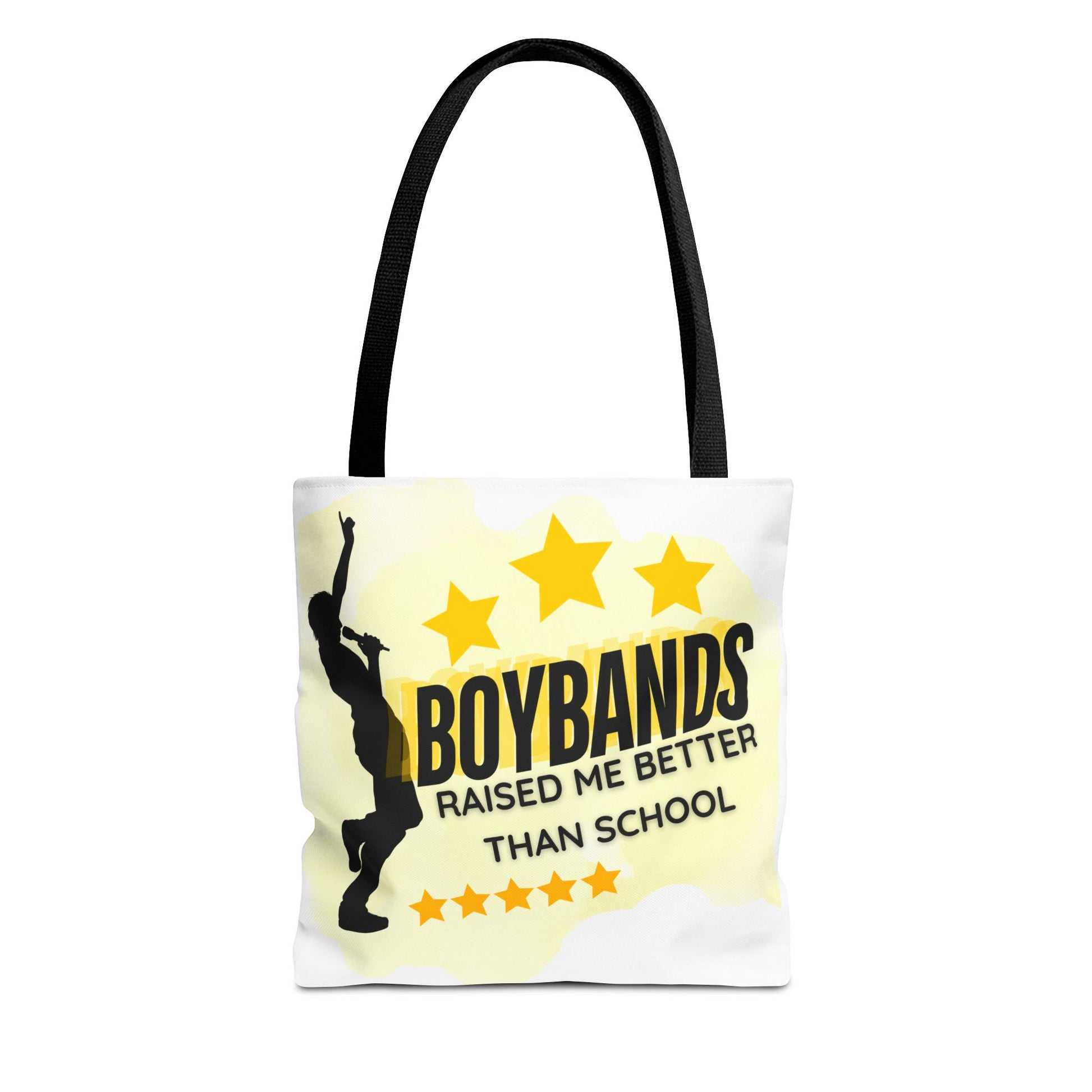 Boybands Raised Me Better Than School – Retro Music Tote, Nostalgic Music Tote, Cute Tote, Gift for Fangirls, Fan Merchandise, Artsy Bag, AOP Design - Mixtape Hearts