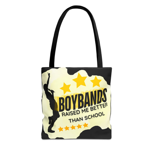 Boybands Raised Me Better Than School – Retro Music Tote – Pop Music Tote Bag – Nostalgic Music Tote - Mixtape Hearts