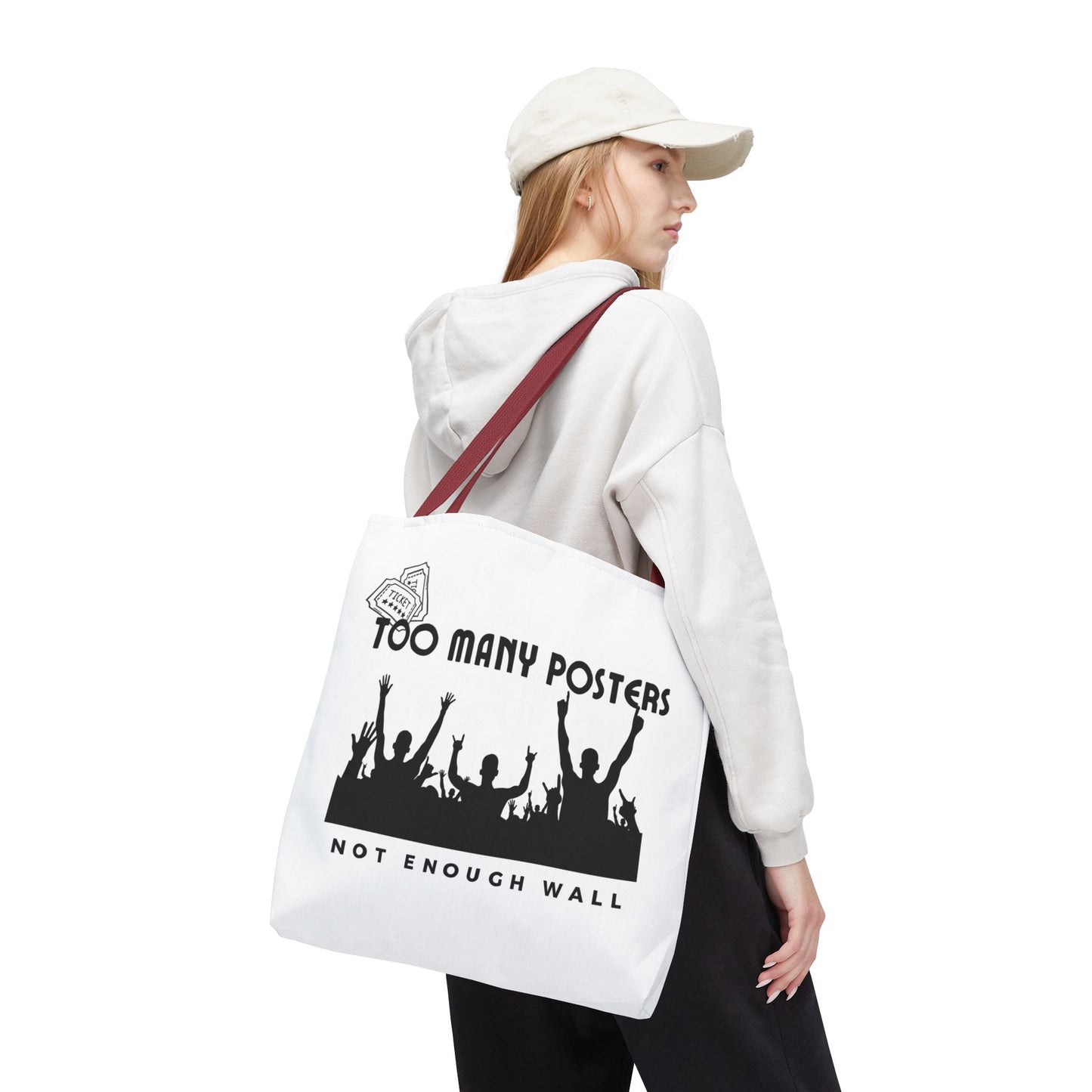Too Many Posters, Not Enough Wall – Fangirl Era Tote Bag - AOP, Fun and Stylish, Perfect for Music Lovers, Gift for Friends, Everyday Use, Beach Bag, Eco-Friendly - Mixtape Hearts