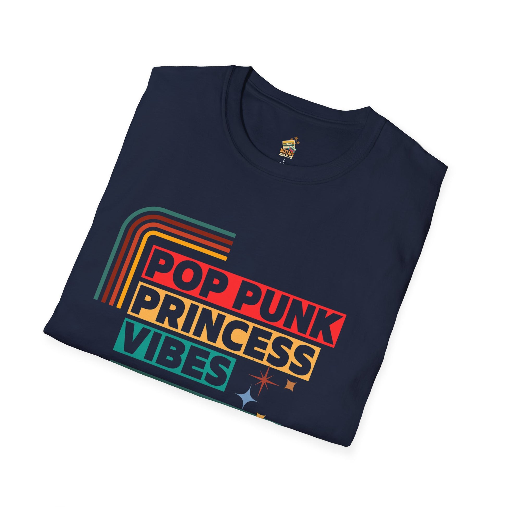 Pop Punk Princess Vibes – Graphic Tee for Alt Girls– Emotional Nostalgia T-Shirt – 90s Nostalgia Unisex Tee| Gift for Walkman Fans, Vintage Style Tee, Casual Wear, Concert Outfit, Unisex Apparel - Mixtape Hearts