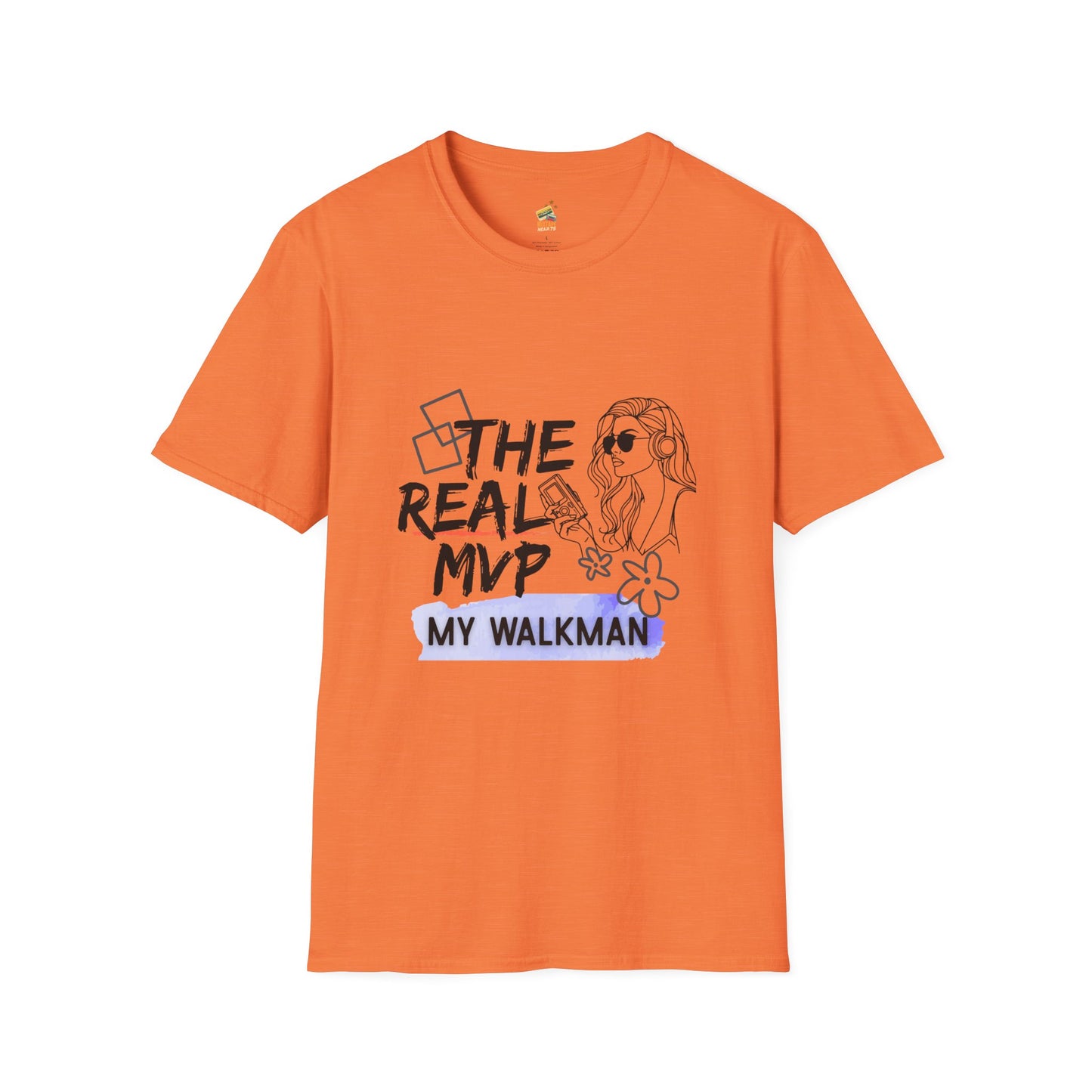 The Real MVP: My Walkman – 90s Nostalgia Unisex Tee| Gift for Walkman Fans, Vintage Style Tee, Casual Wear, Concert Outfit, Unisex Apparel - Mixtape Hearts
