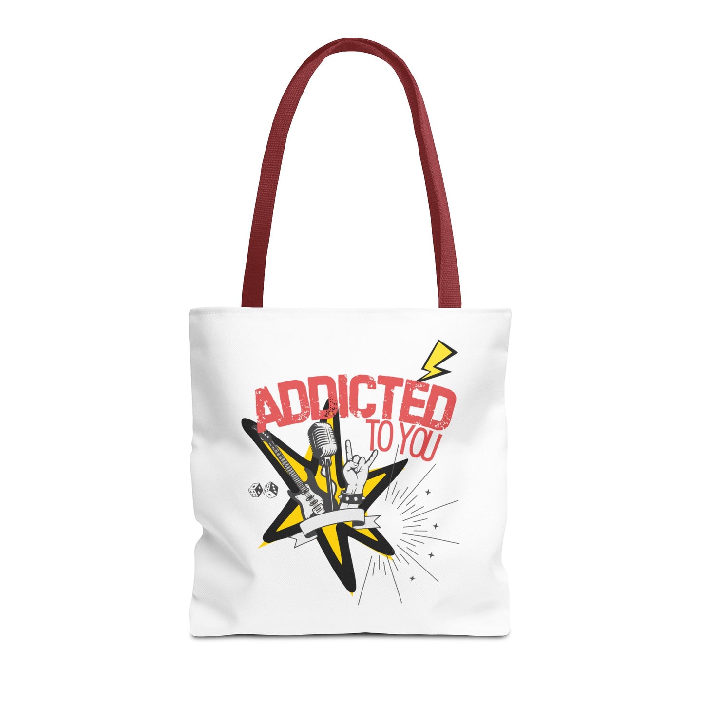 "Addicted to You" – Emotional Baggage Carry-All Tote | Pop Art Style, Gift for Music Lovers, Stylish Canvas Bag for Shopping, Fun Everyday Use, Unique [...] - Mixtape Hearts