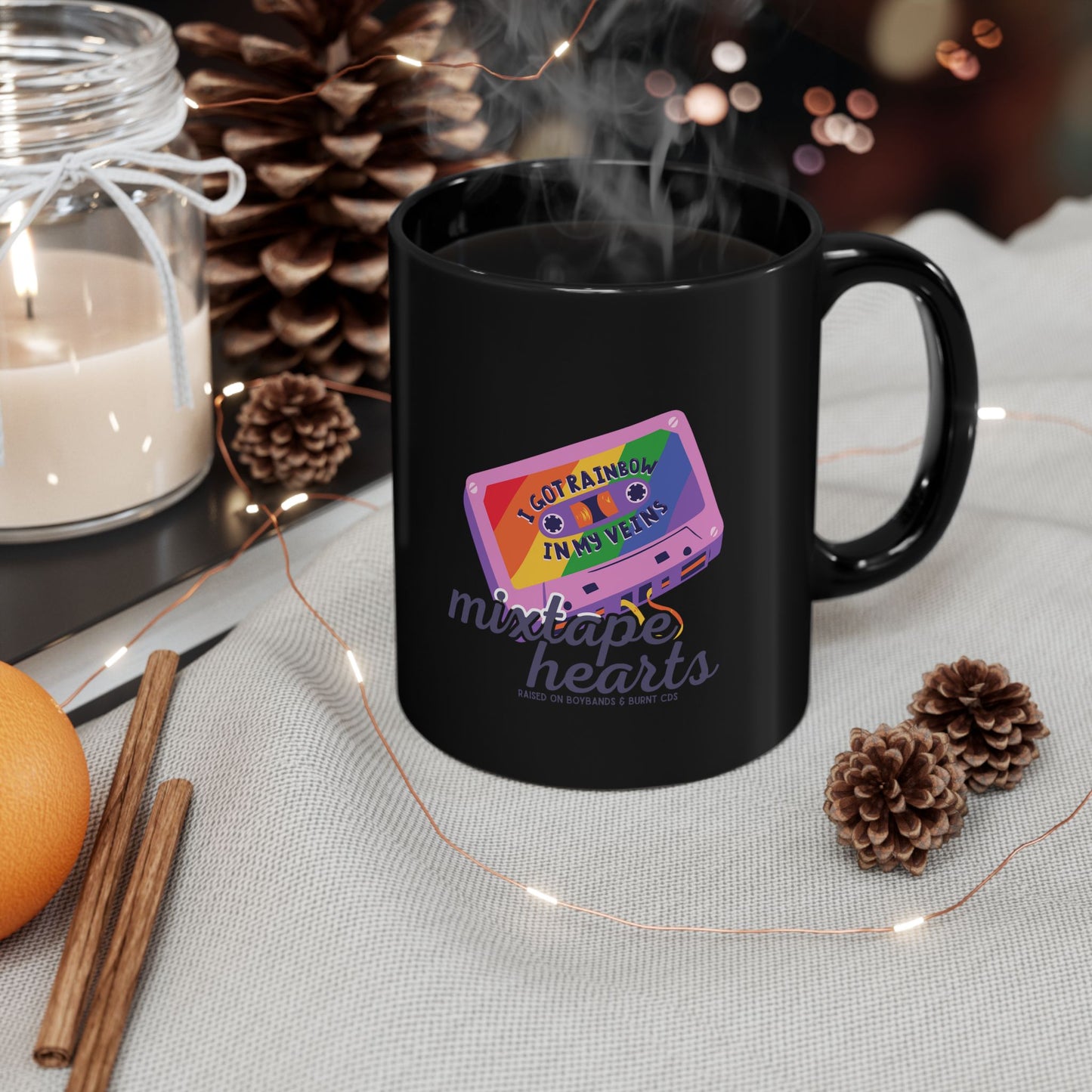 Raised on Boybands & Burnt CDs – Ceramic Mug – Retro Music Lover Mug- Perfect Gift for Music Lovers, Coffee Enthusiasts, Rock Music Fans, Birthday, Valentine's Day, Home Office Decor