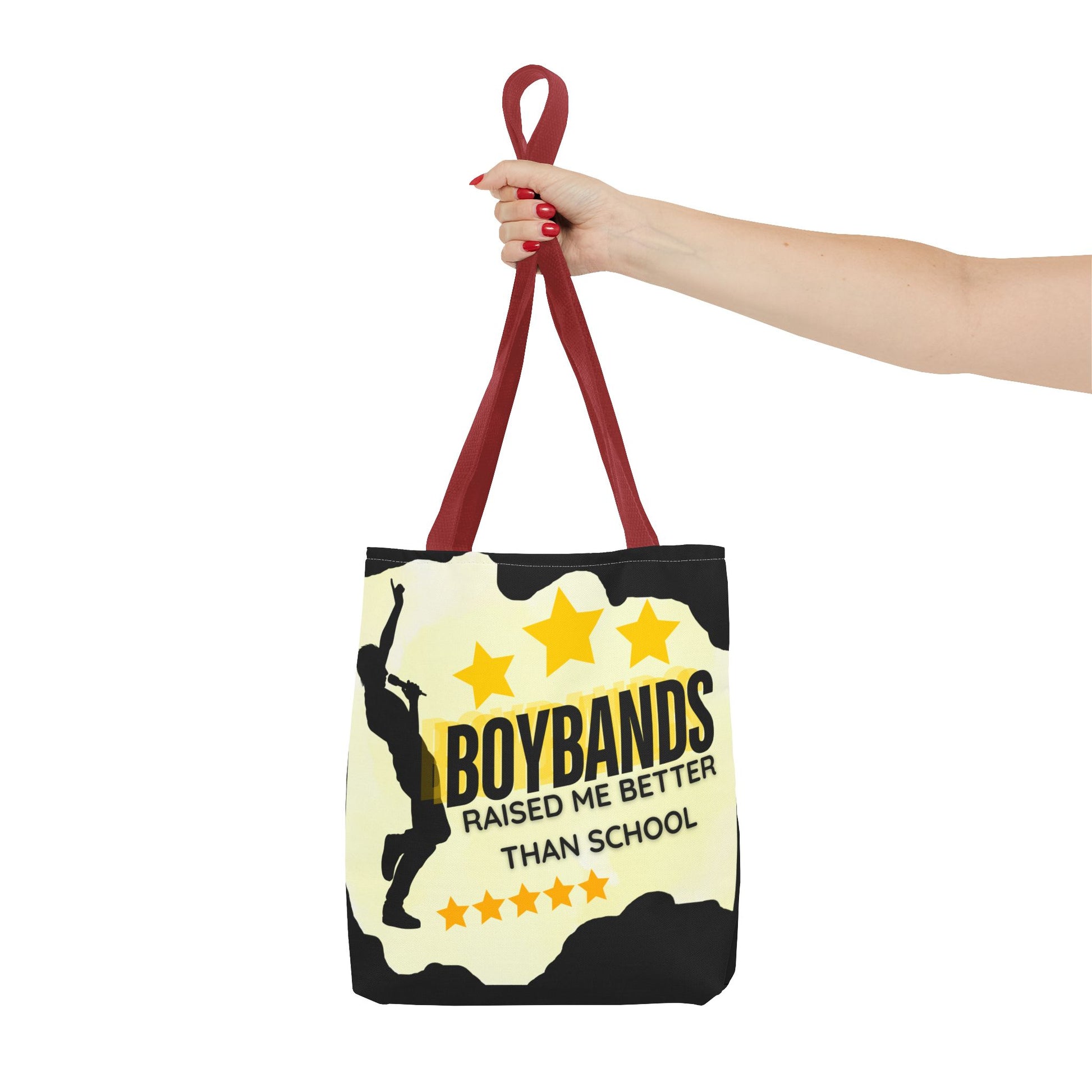 Boybands Raised Me Better Than School – Retro Music Tote – Pop Music Tote Bag – Nostalgic Music Tote - Mixtape Hearts