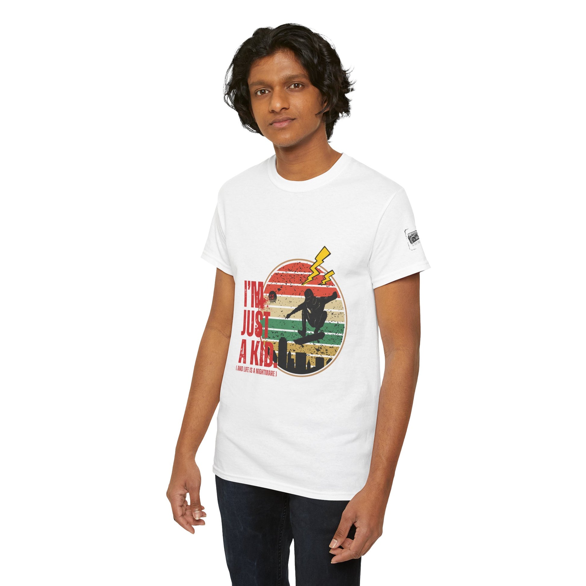 I’m Just a Kid T-Shirt – 2000s Pop Punk Graphic Tee Inspired by Simple Plan, Unisex Cotton T-Shirt, Gift for Young Explorers, Playful Design for All Ages - Mixtape Hearts