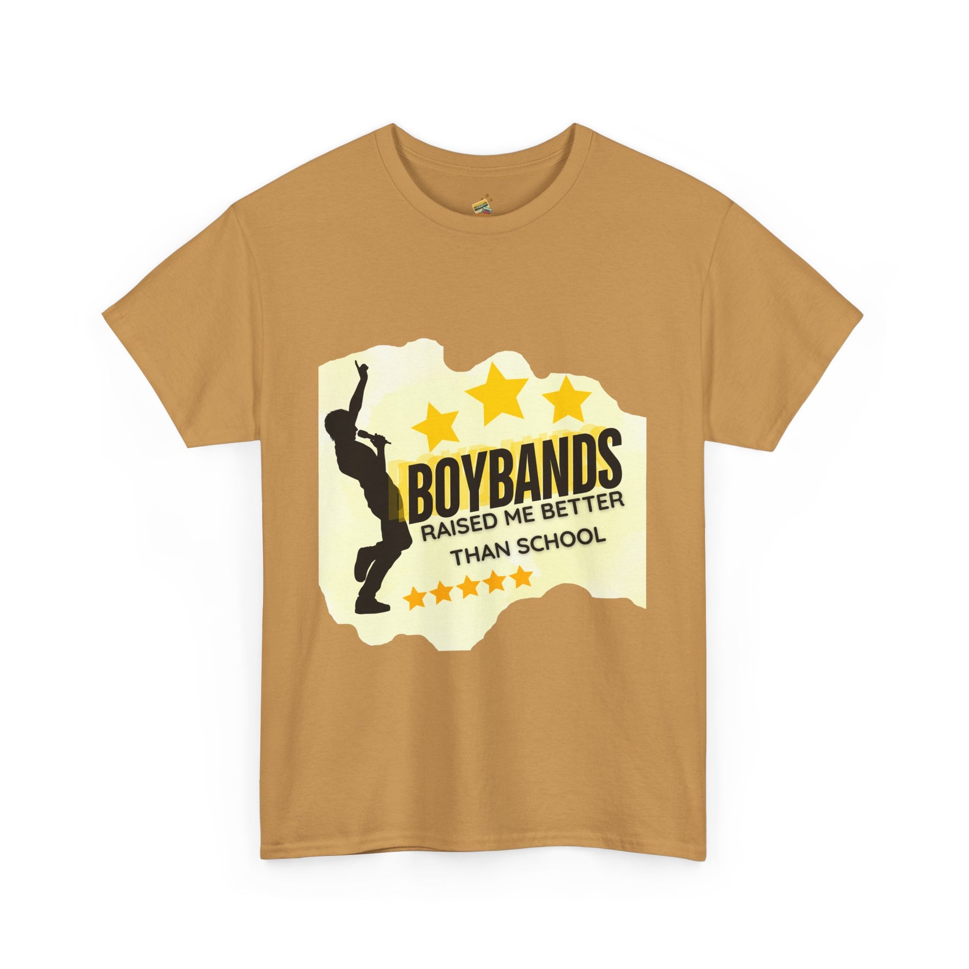 Boybands Raised Me Better Than School – Retro Fan Tee – Retro Pop Music Tee, Casual Tee, Graphic T-Shirt, Gift for Fans, Summer Wear, Everyday Comfort - Mixtape Hearts