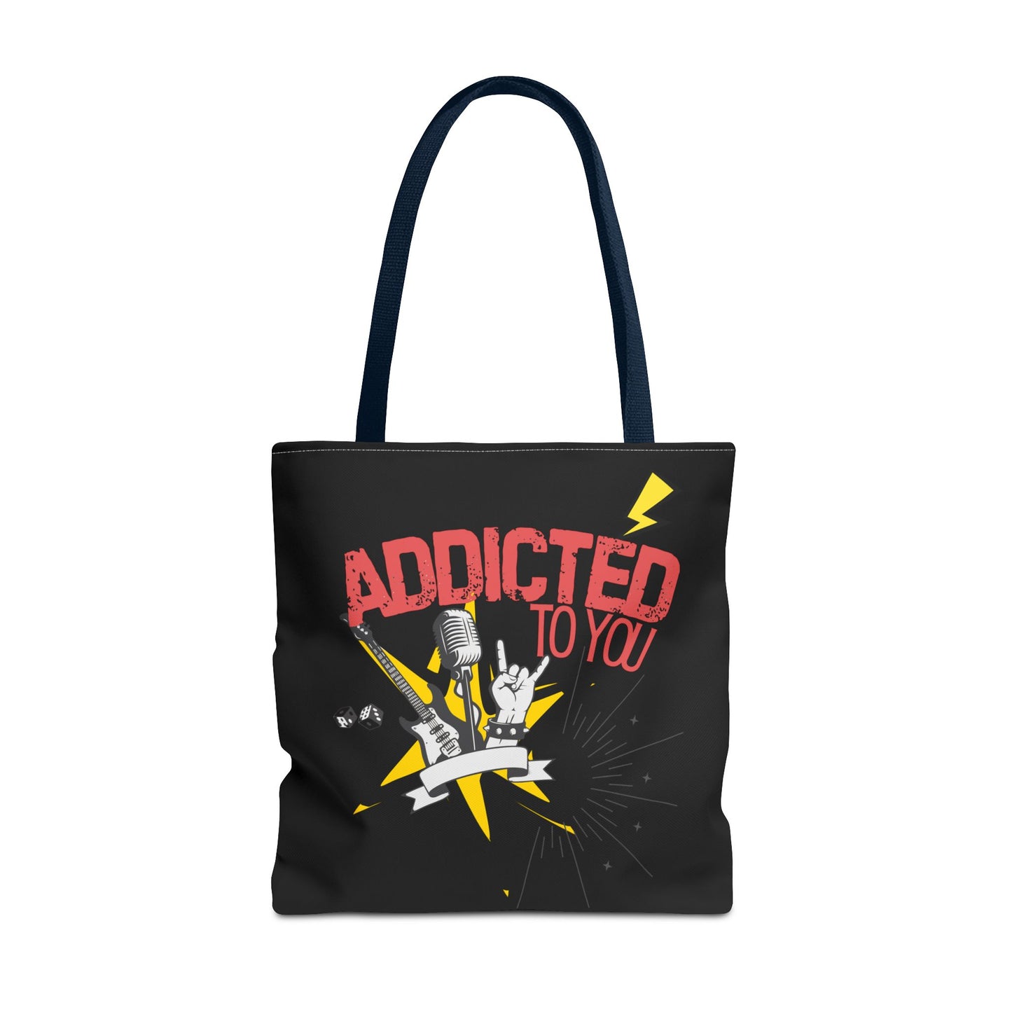 "Addicted to You" – Emotional Baggage Carry-All Tote, Music Lover Gift, Rock & Roll Style, Concert Tote, Gift for Him/Her, Festival Essentials - Mixtape Hearts