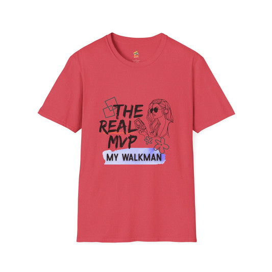 The Real MVP: My Walkman – 90s Nostalgia Unisex Tee| Gift for Walkman Fans, Vintage Style Tee, Casual Wear, Concert Outfit, Unisex Apparel - Mixtape Hearts