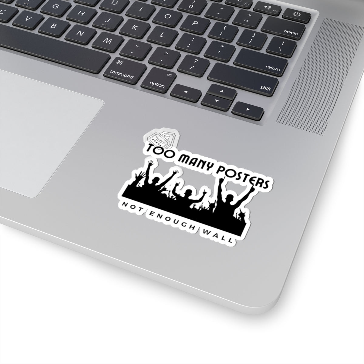 Too Many Posters, Not Enough Wall – 90s Fangirl Sticker – Retro 90s Music Sticker, Retro Music Stickers, Laptop Decor, Gift for Music Lovers, Trendy Stickers, Fun Gift Ideas - Mixtape Hearts