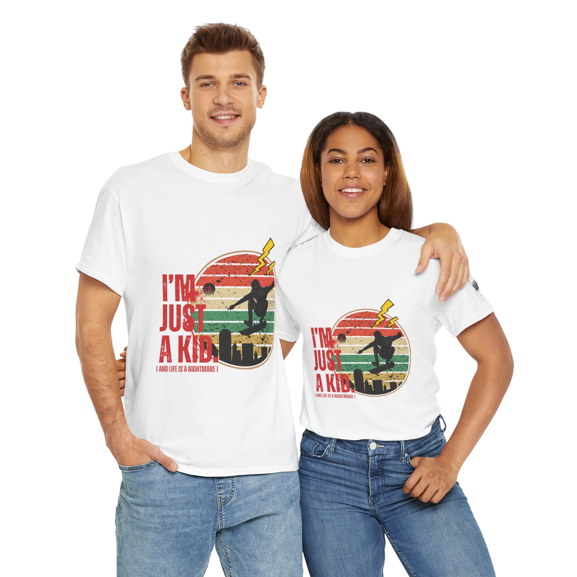 I’m Just a Kid T-Shirt – 2000s Pop Punk Graphic Tee Inspired by Simple Plan, Unisex Cotton T-Shirt, Gift for Young Explorers, Playful Design for All Ages - Mixtape Hearts