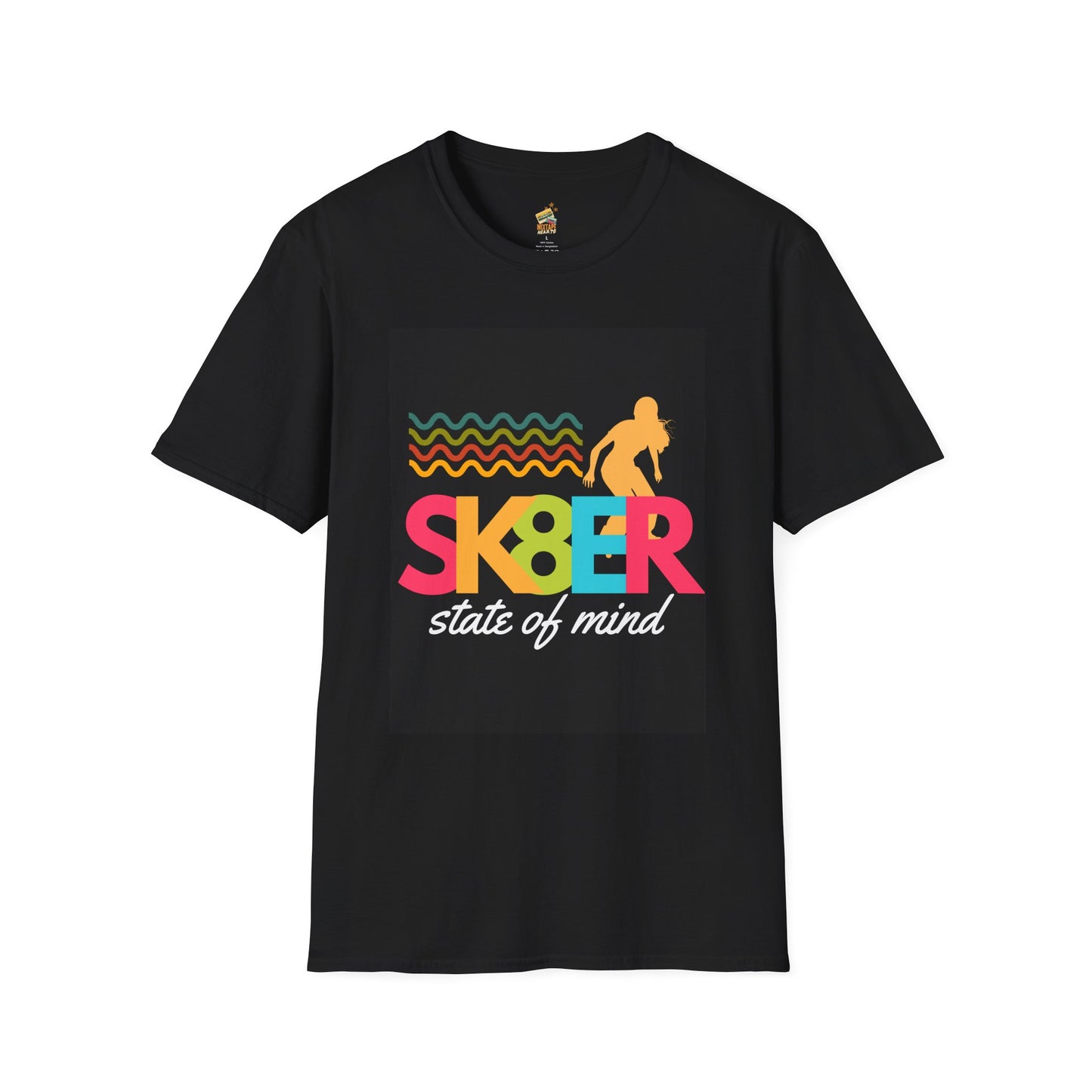 Sk8er State of Mind – Skater Girl Graphic Tee – Graphic Tee for Alt Girls– Emotional Nostalgia T-Shirt – 90s Nostalgia Unisex Tee| Gift for Walkman Fans, Vintage Style Tee, Casual Wear, Concert Outfit, Unisex Apparel