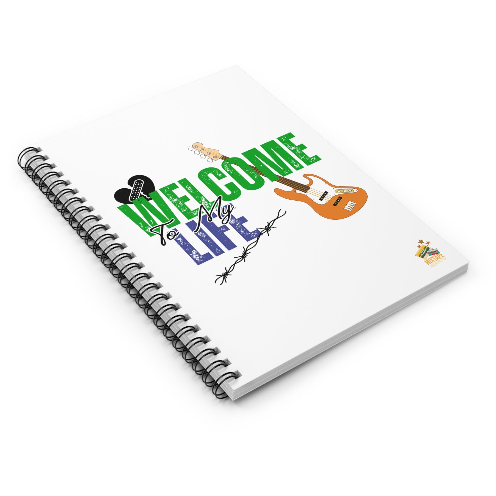 “Welcome to My Life” – A Pop Punk Journal of Chaos - Sturdy Journal for Musicians, Sketching, Inspired Thoughts, Gift for Creatives, Music - Mixtape Hearts