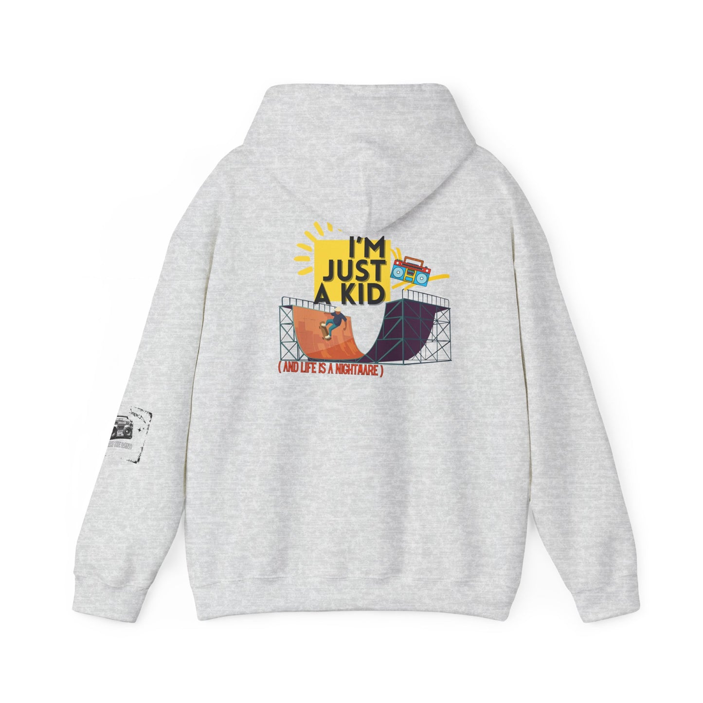"I’m Just a Kid" Oversized Pop Punk Hoodie - Unisex Heavy Blend™ | Fun Graphic Sweatshirt, Youth Streetwear, Gifts for Boys & Girls, Birthday, Everyday Wear - Mixtape Hearts