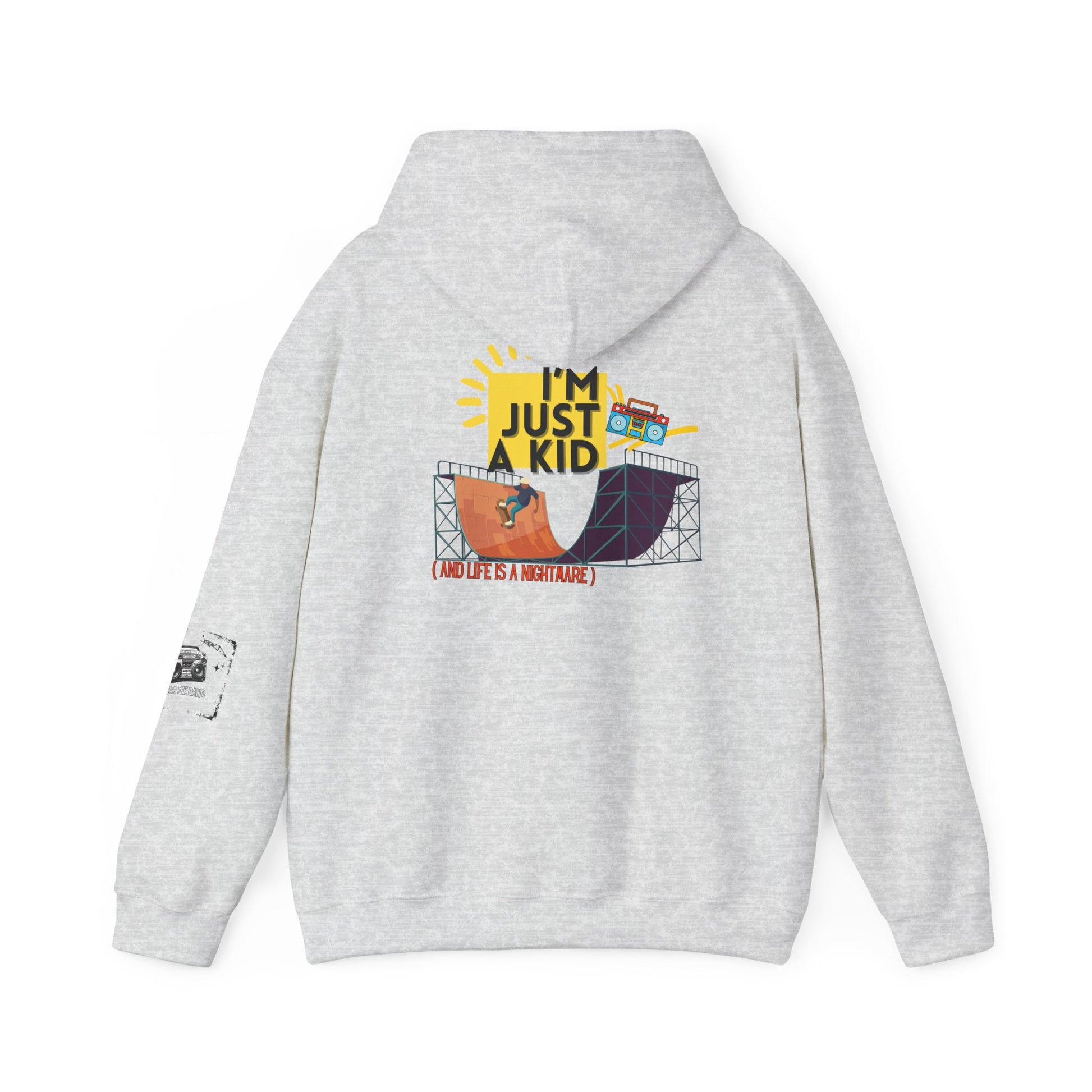 "I’m Just a Kid" Oversized Pop Punk Hoodie - Unisex Heavy Blend™ | Fun Graphic Sweatshirt, Youth Streetwear, Gifts for Boys & Girls, Birthday, Everyday Wear - Mixtape Hearts