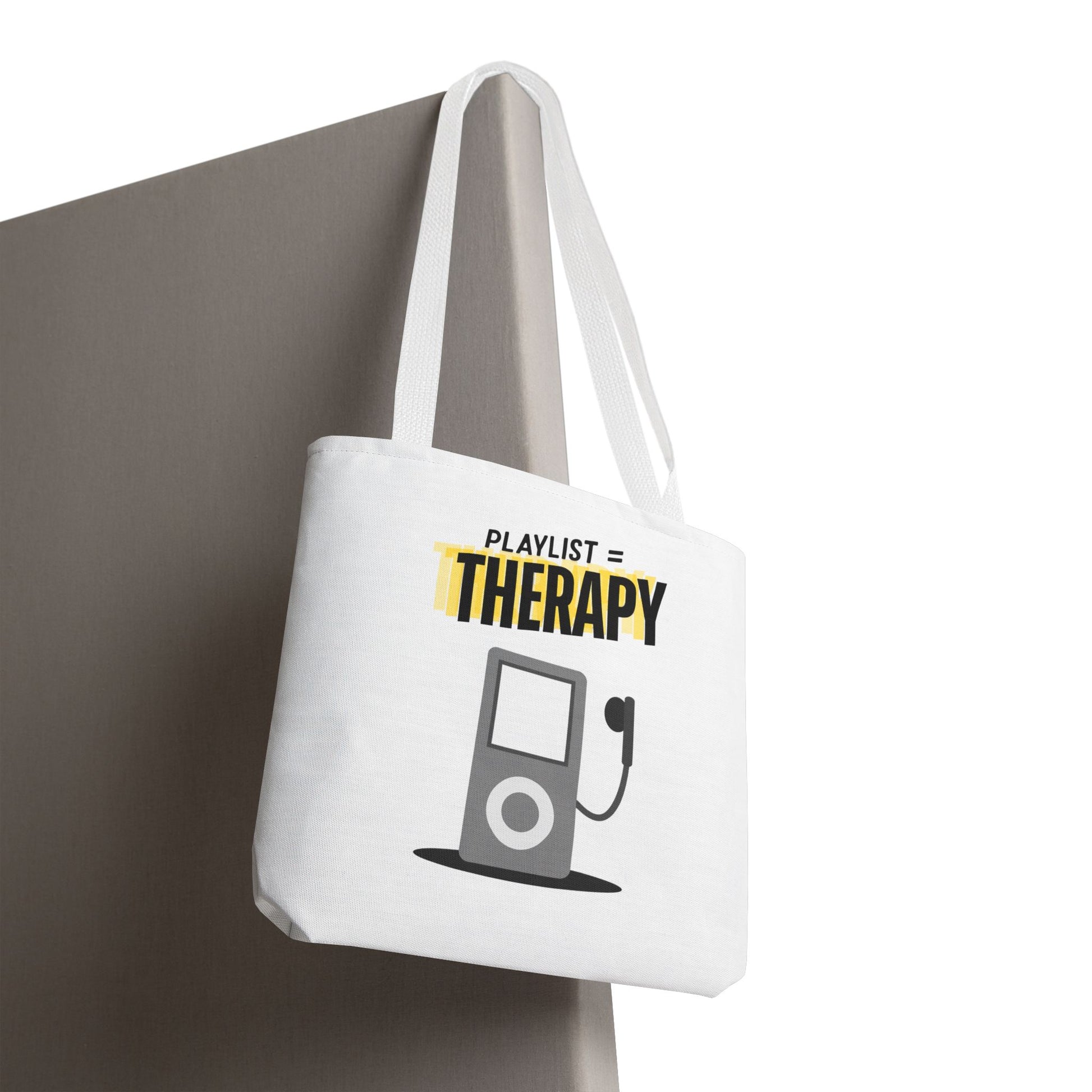 Playlist = Therapy Tote Bag – Nostalgic Music Tote, Cute Tote, Gift for Fangirls, Fan Merchandise, Artsy Bag, AOP Design - Mixtape Hearts