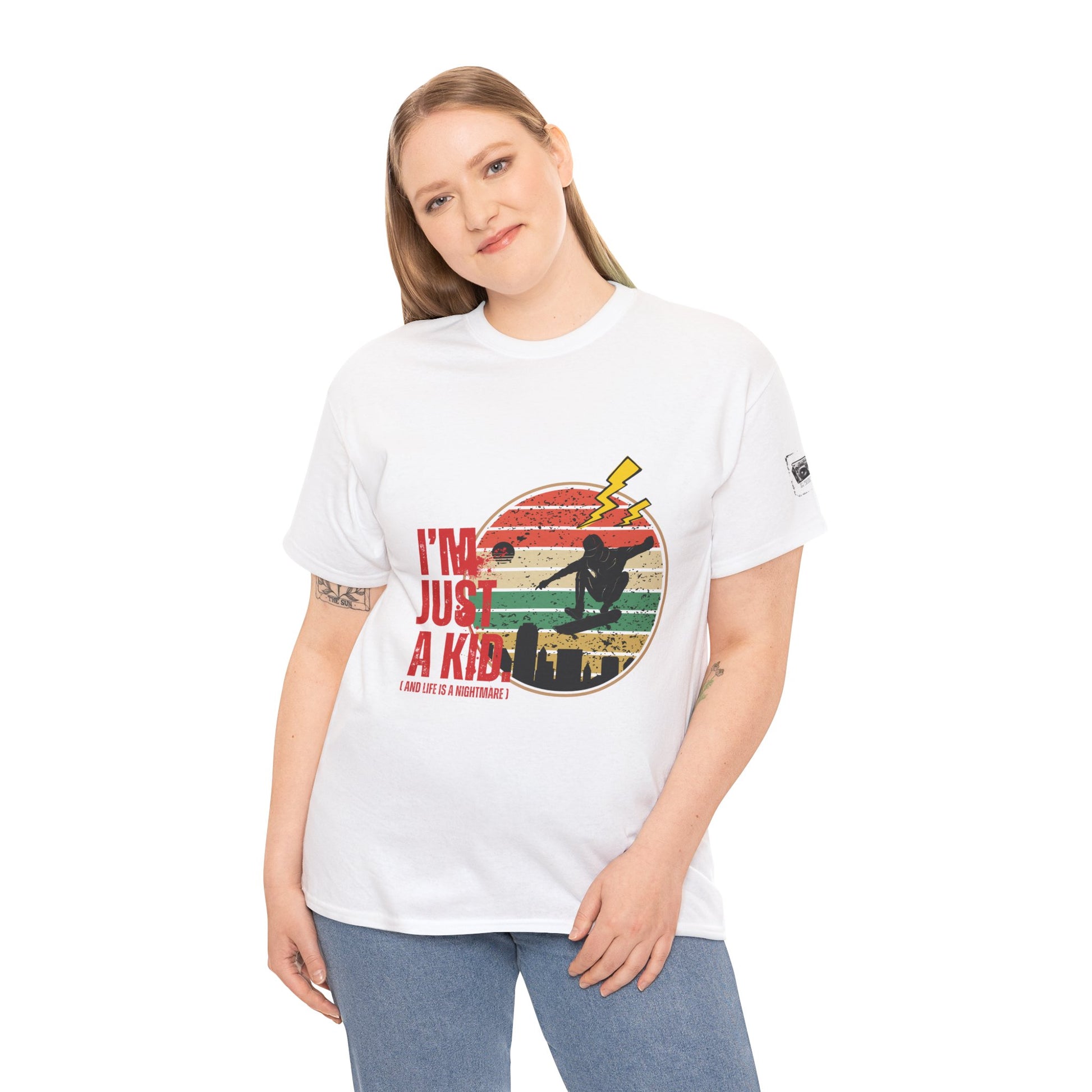 I’m Just a Kid T-Shirt – 2000s Pop Punk Graphic Tee Inspired by Simple Plan, Unisex Cotton T-Shirt, Gift for Young Explorers, Playful Design for All Ages - Mixtape Hearts