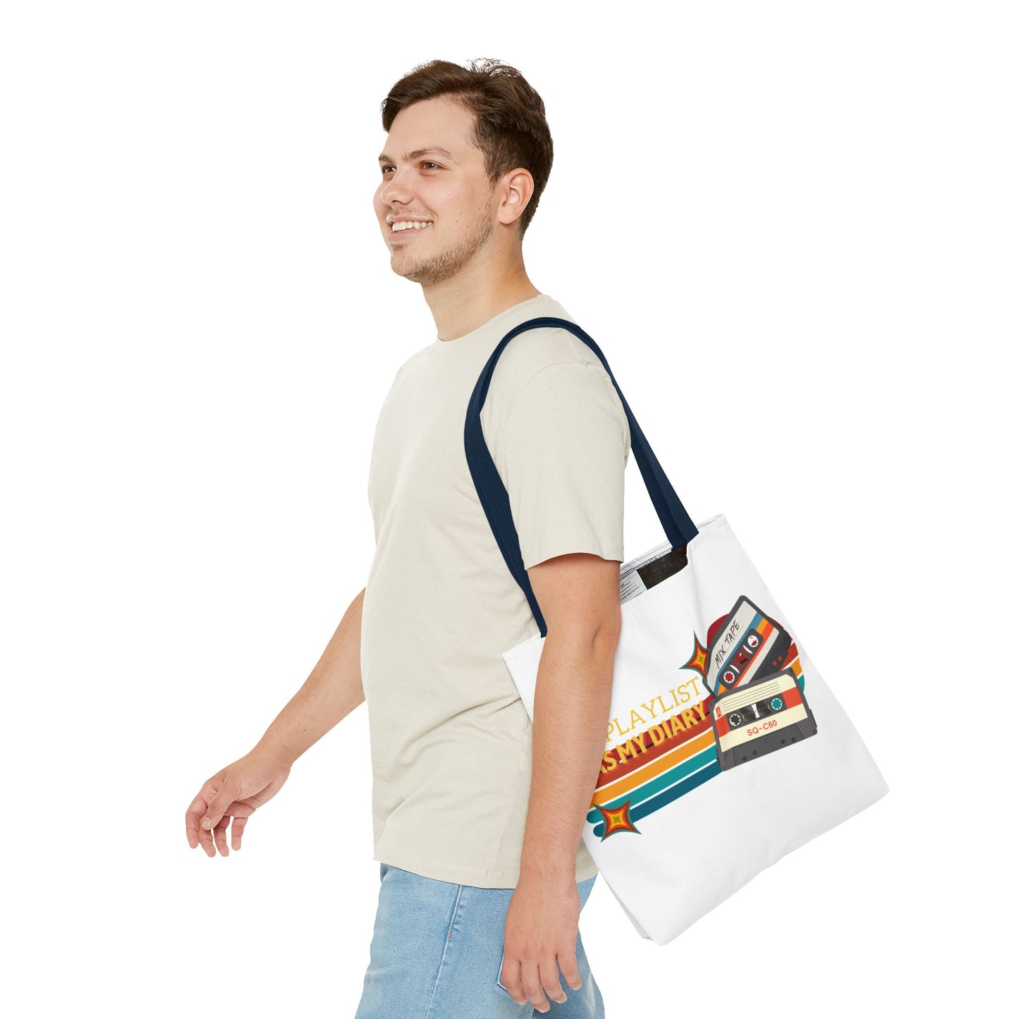 My Playlist Was My Diary – Emotional Era Tote Bag - AOP, Fun and Stylish, Perfect for Music Lovers, Gift for Friends, Everyday Use, Beach Bag, Eco-Friendly - Mixtape Hearts