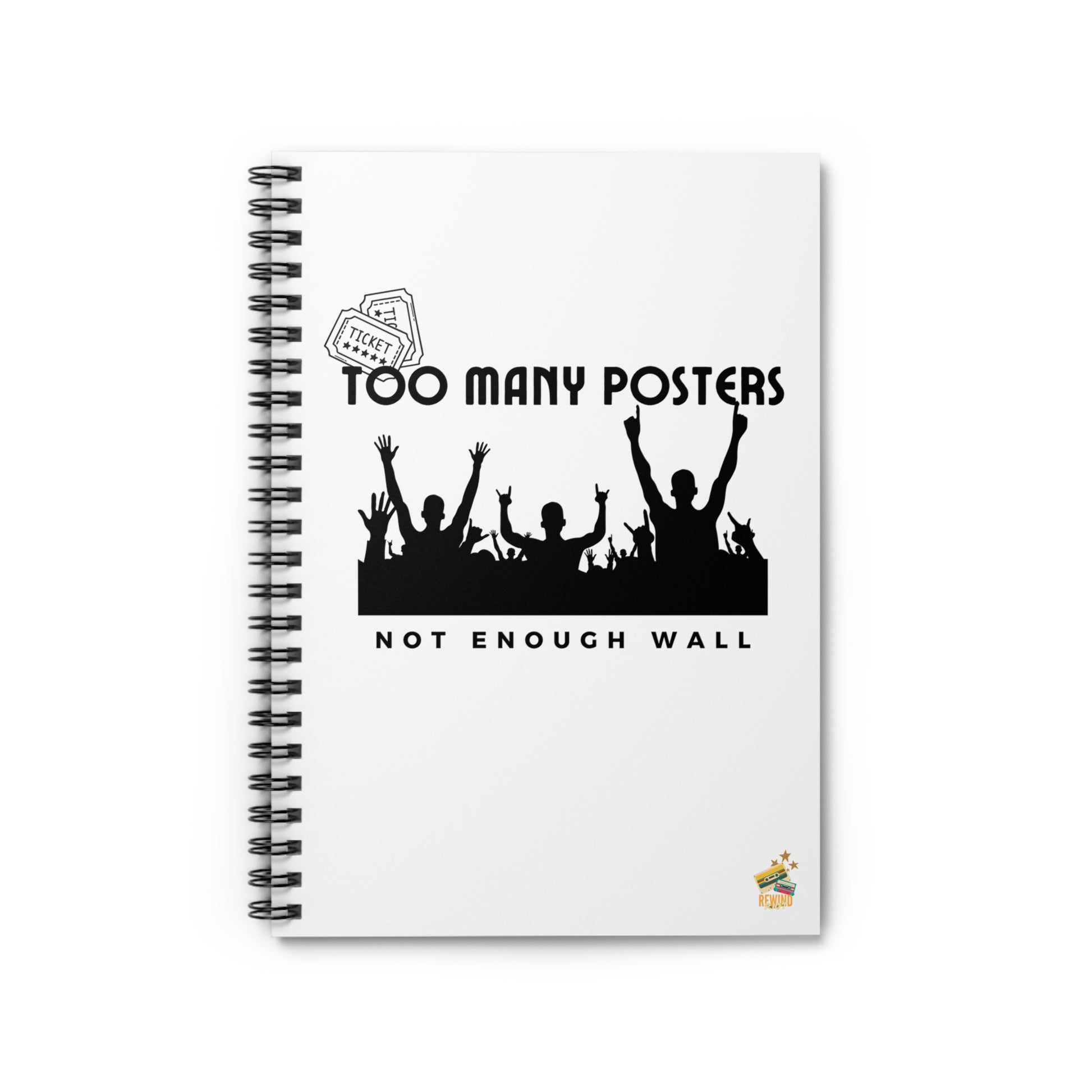 Copy of Too Many Posters, Not Enough Wall – Fangirl Journal – Retro Vibes Notebook - Vintage Music Lover, Journal, Notepad, Gift for Students, Cute Office Supplies, Retro Design - Mixtape Hearts