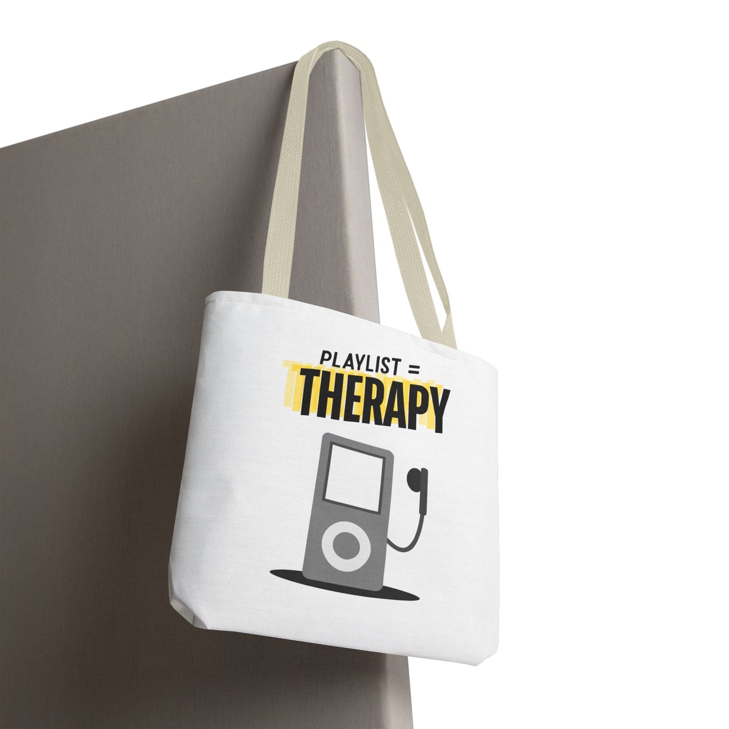Playlist = Therapy Tote Bag – Nostalgic Music Tote, Cute Tote, Gift for Fangirls, Fan Merchandise, Artsy Bag, AOP Design - Mixtape Hearts