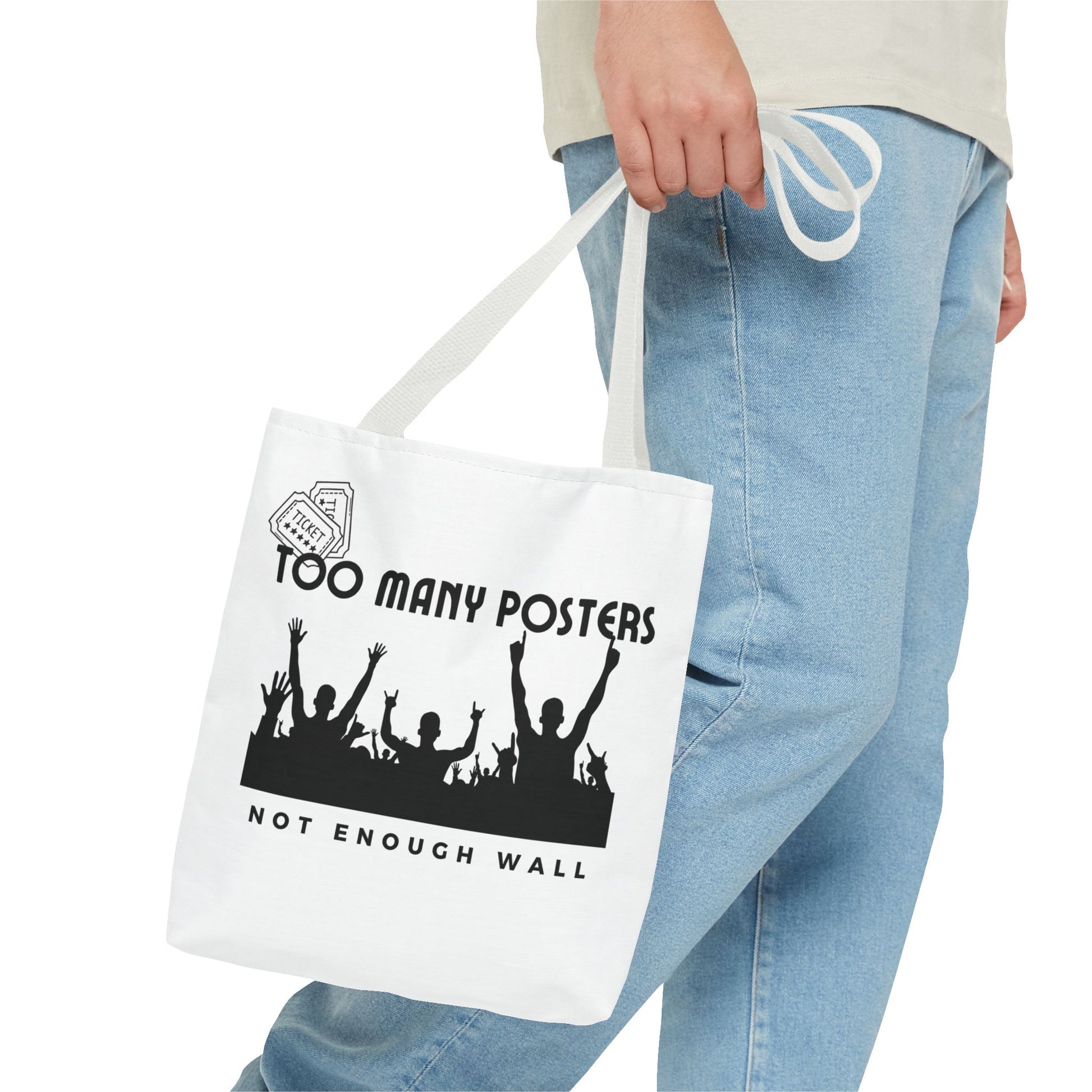 Too Many Posters, Not Enough Wall – Fangirl Era Tote Bag - AOP, Fun and Stylish, Perfect for Music Lovers, Gift for Friends, Everyday Use, Beach Bag, Eco-Friendly - Mixtape Hearts