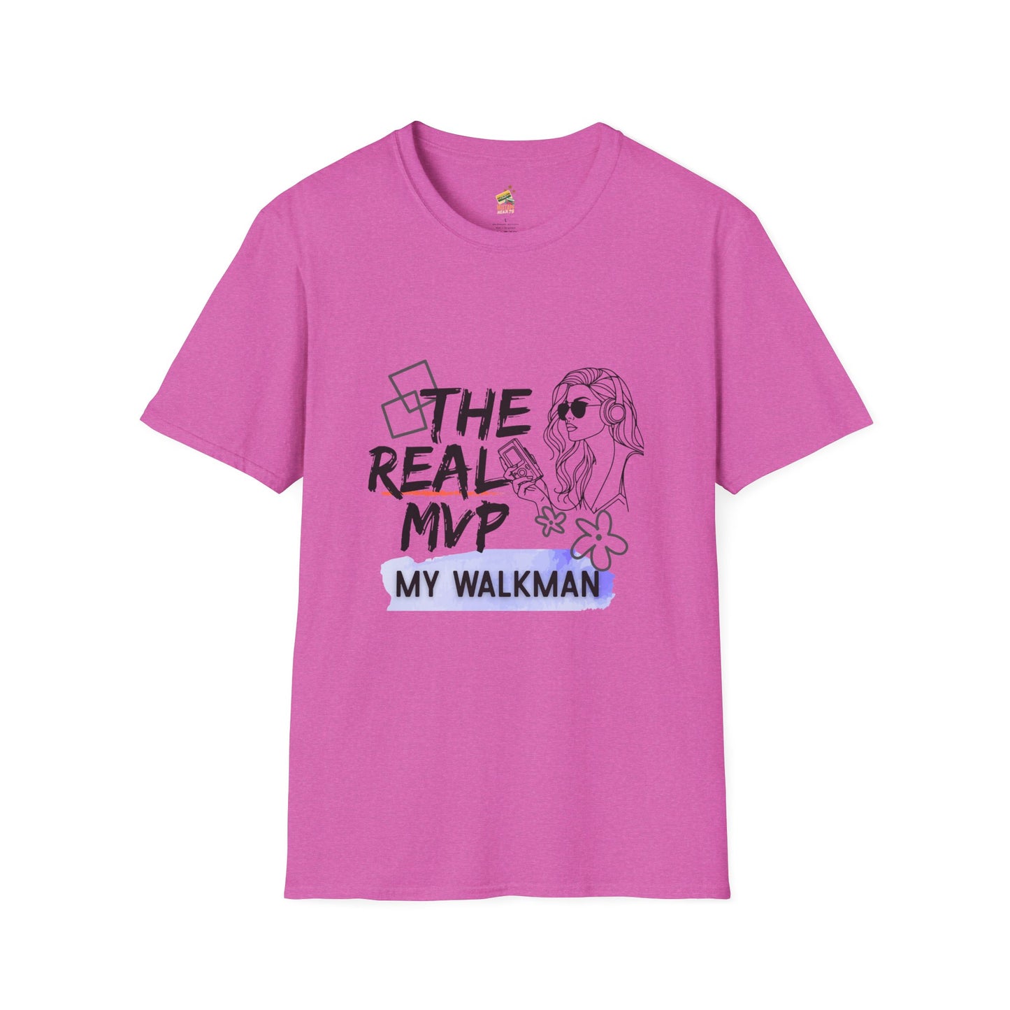 The Real MVP: My Walkman – 90s Nostalgia Unisex Tee| Gift for Walkman Fans, Vintage Style Tee, Casual Wear, Concert Outfit, Unisex Apparel - Mixtape Hearts