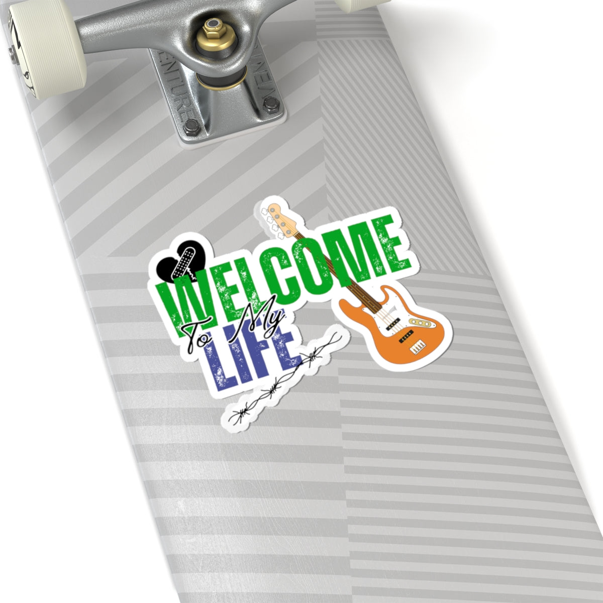 "Welcome to My Life" Pop Punk Kiss-Cut Sticker - Nostalgic Vibes for Fun Decor, Perfect for Kids, Teens, and Parents, Great for Birthdays, Parties, or School! - Mixtape Hearts